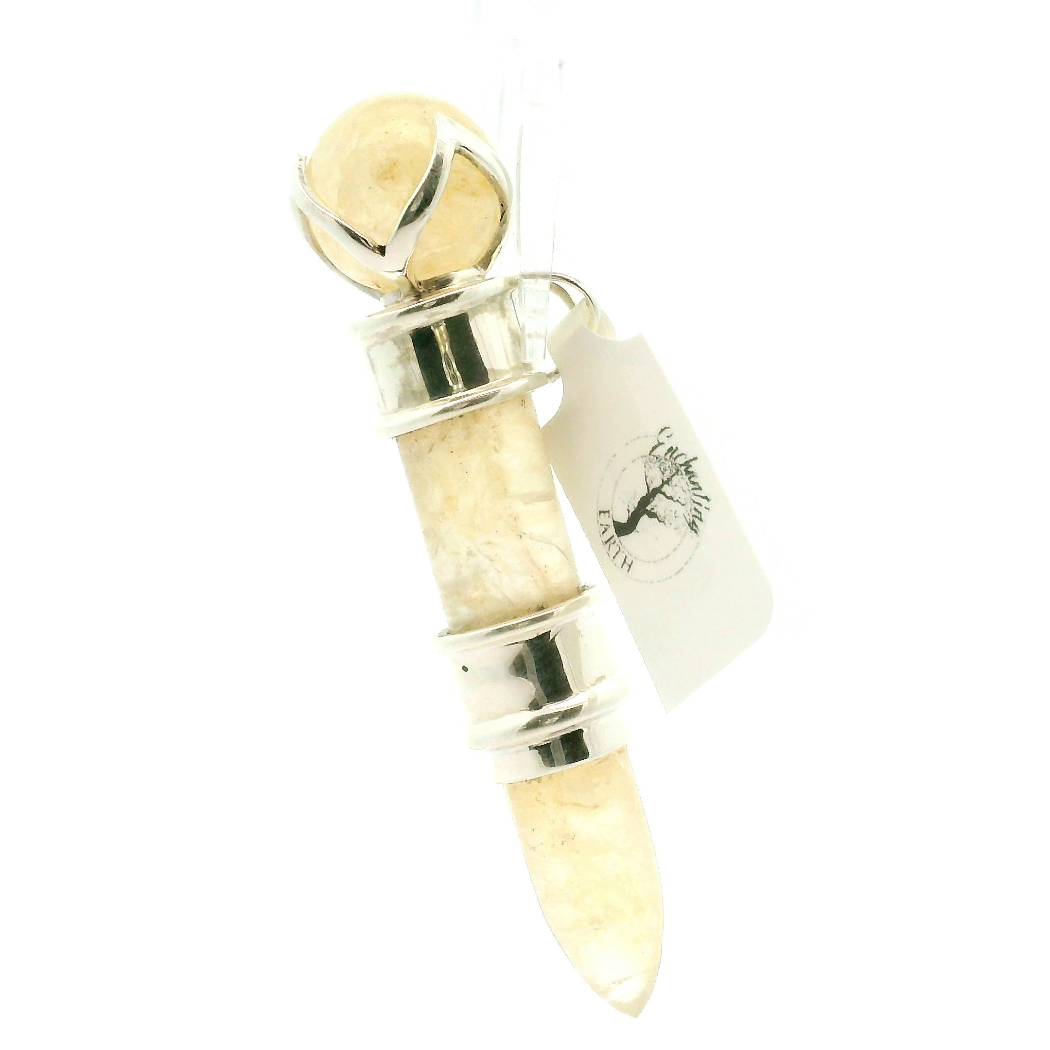Golden Azeztulite (Golden Healer) Wandlet .925 Silver for Personal Power and Confidence