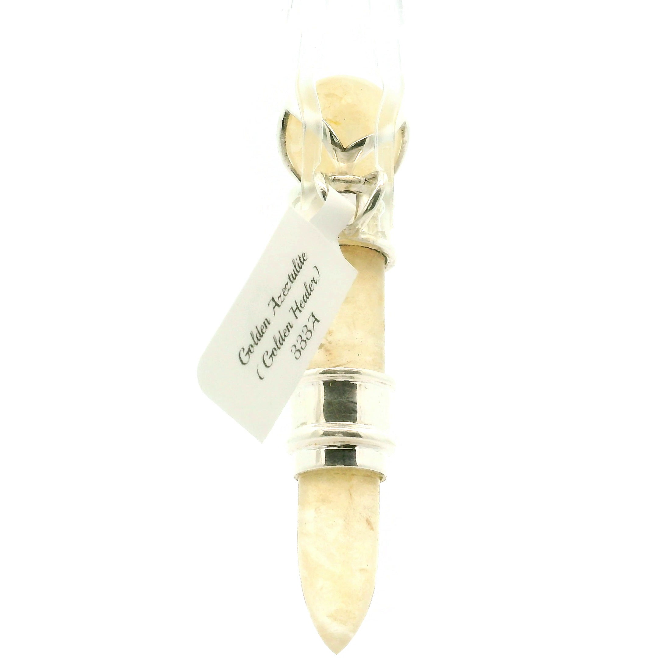 Golden Azeztulite (Golden Healer) Wandlet .925 Silver for Personal Power and Confidence