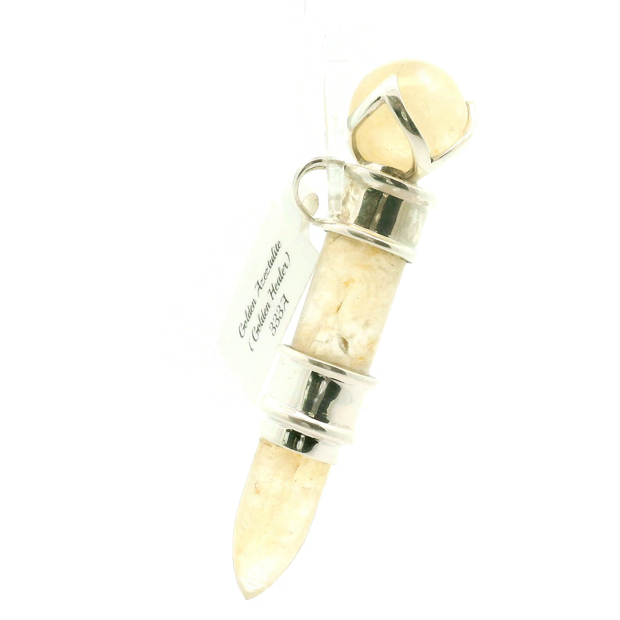 Golden Azeztulite (Golden Healer) Wandlet .925 Silver for Personal Power and Confidence