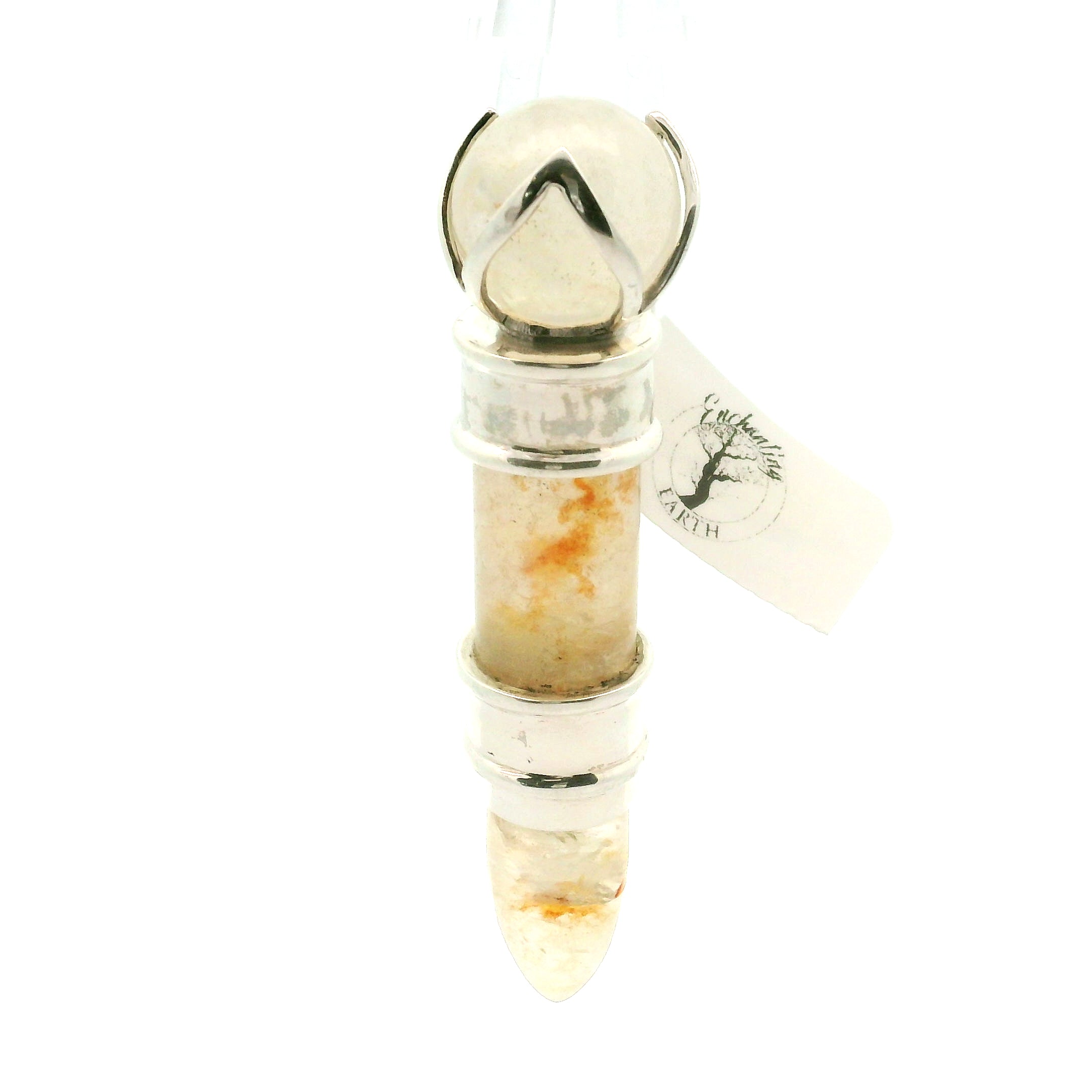 Golden Azeztulite (Golden Healer) Wandlet .925 Silver for Personal Power and Confidence