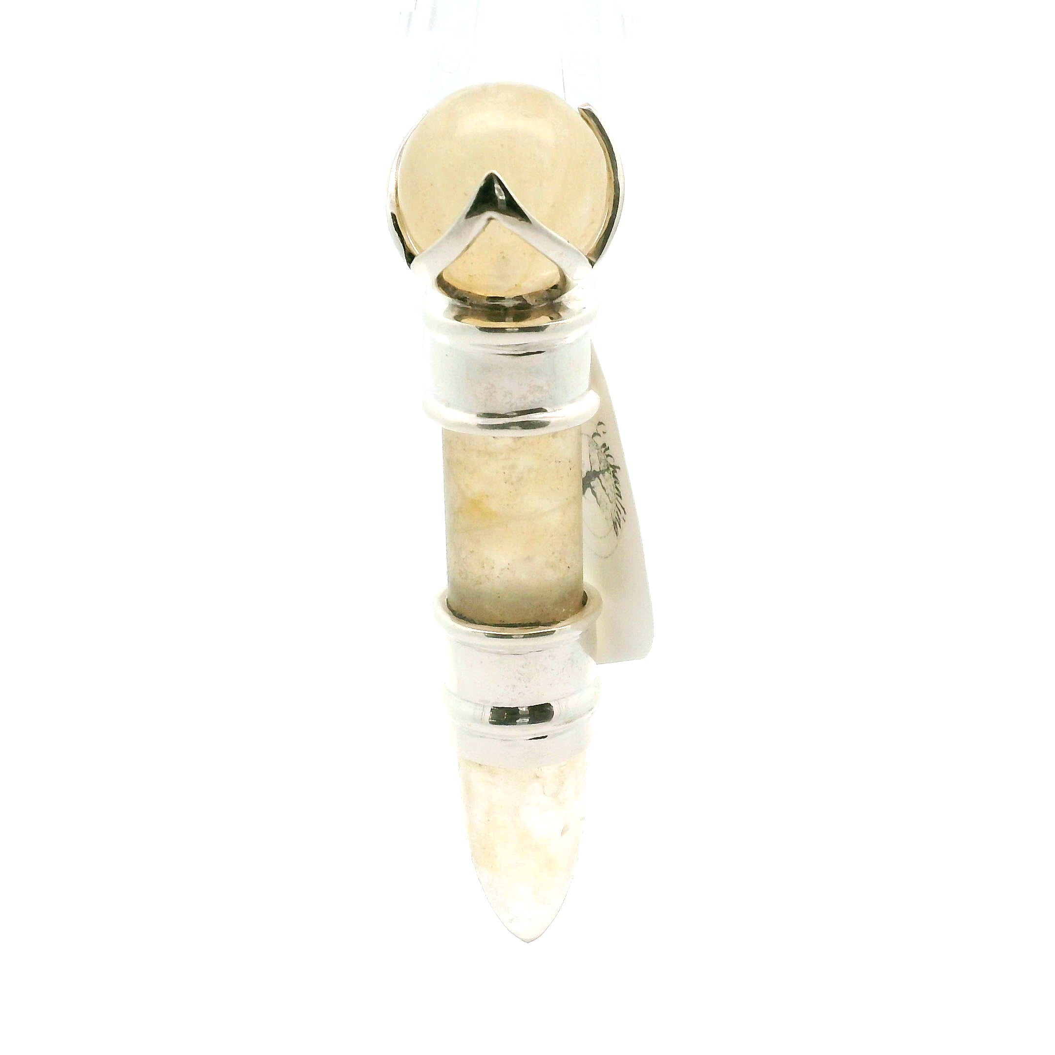 Golden Azeztulite (Golden Healer) Wandlet .925 Silver for Personal Power and Confidence