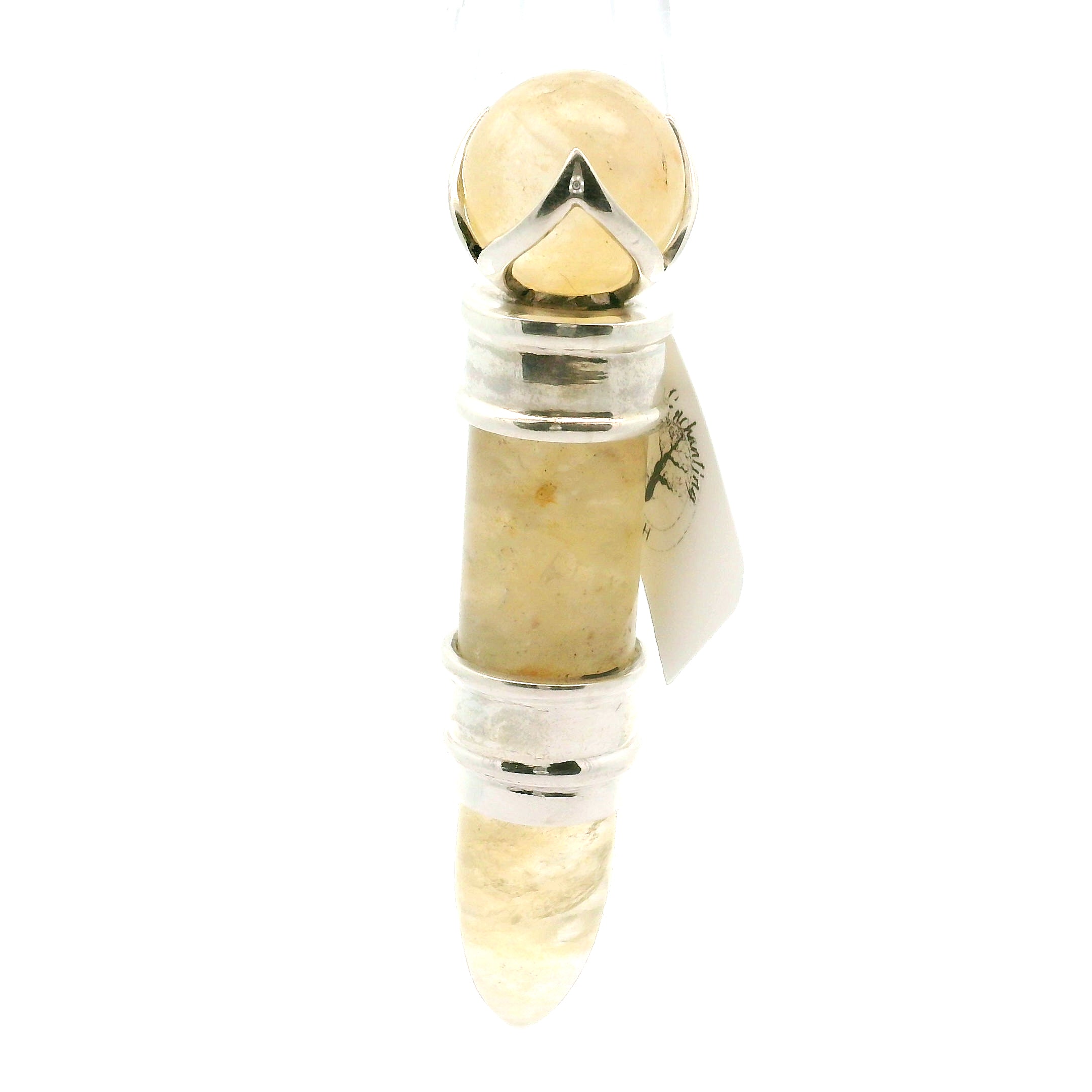 Golden Azeztulite (Golden Healer) Wandlet .925 Silver for Personal Power and Confidence