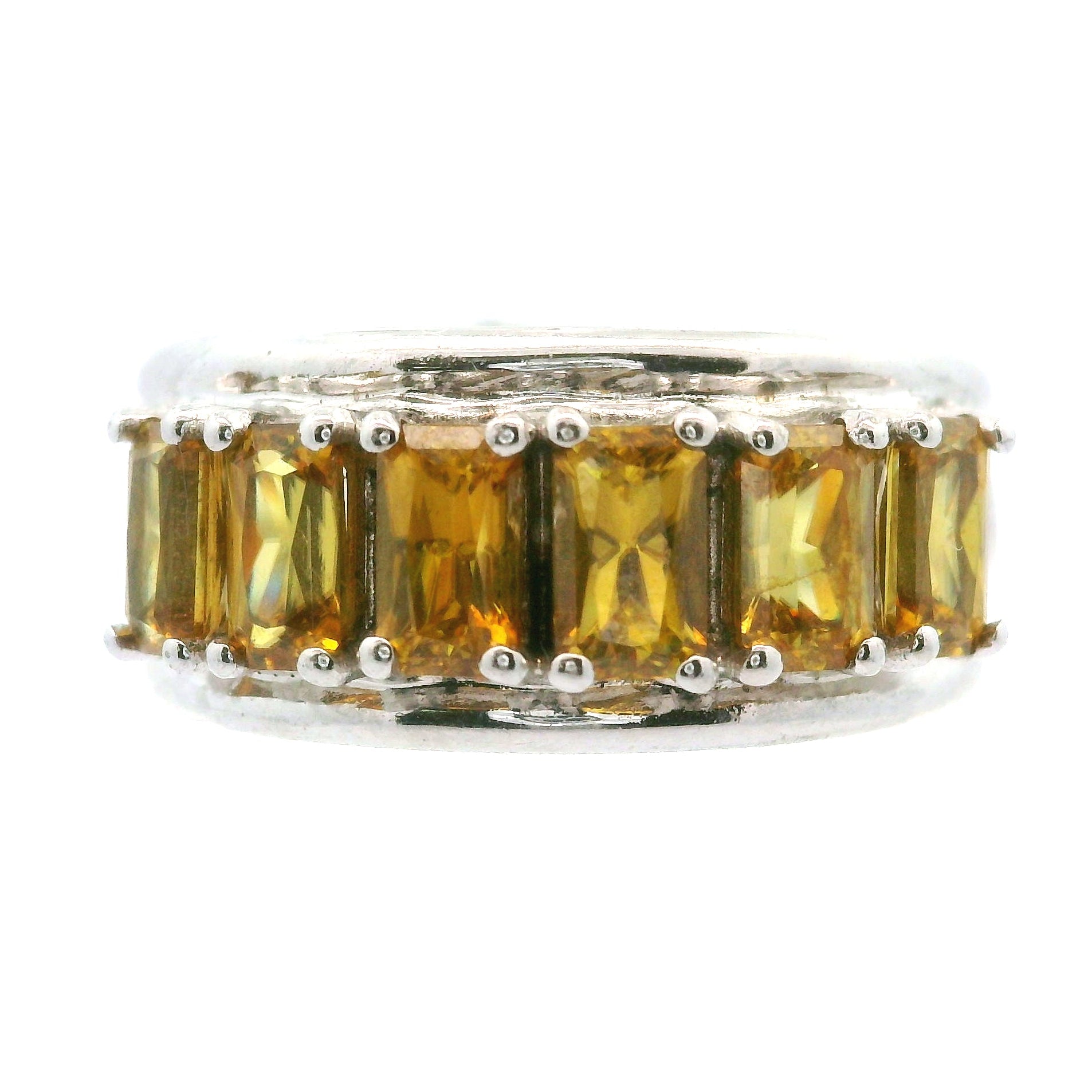 Multi Stone Emerald Cut Stacker Cuff Ring .925 Silver for Healing, Intention Setting and Manifesting your Desires