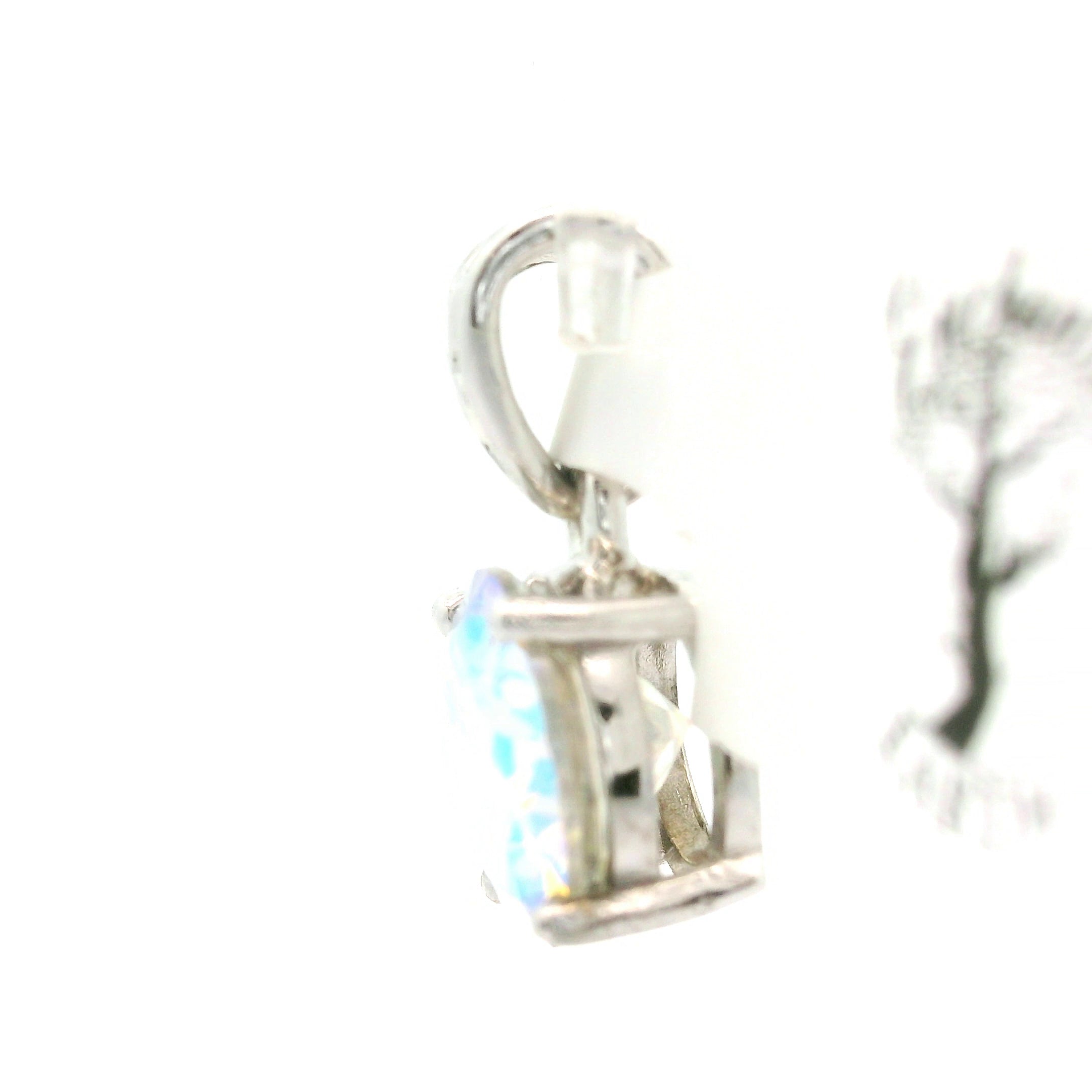 Aura Moissanite (Lab) Pendant .925 Silver for Enlightenment, Inner Peace & Spiritual Transformation