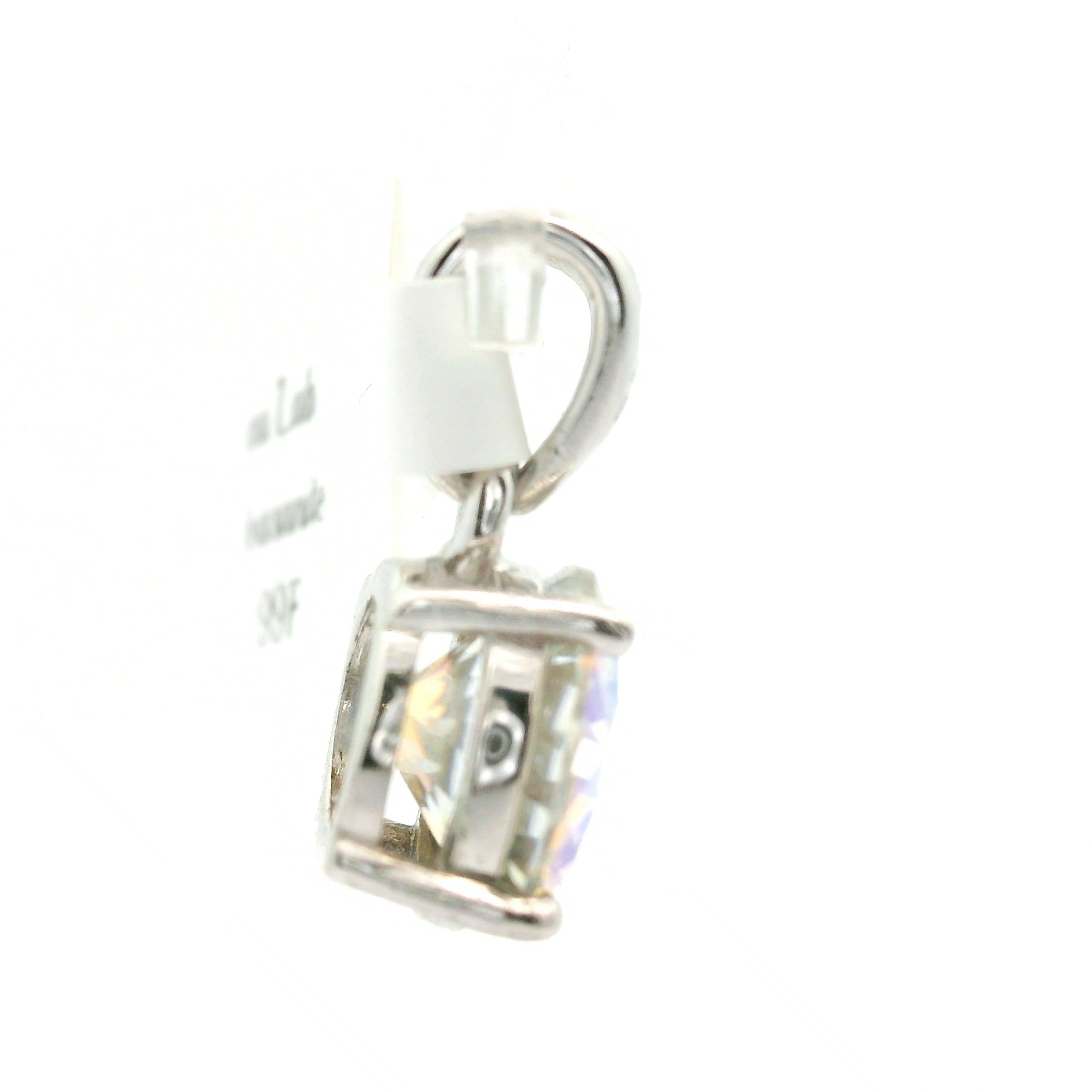 Aura Moissanite (Lab) Pendant .925 Silver for Enlightenment, Inner Peace & Spiritual Transformation