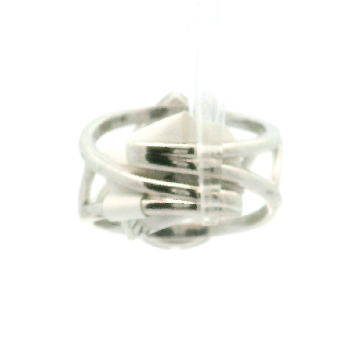Pink Fire Quartz with Pink Sapphire Pavé Cuff Ring .925 Silver for Psychic Abilities and Grounding