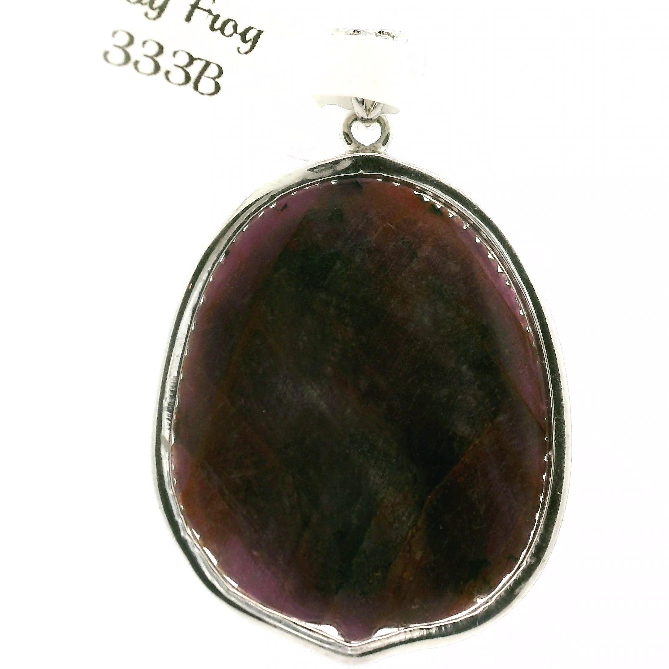 Ruby Carved Frogs Pendant .925 Silver for Passion and Beauty