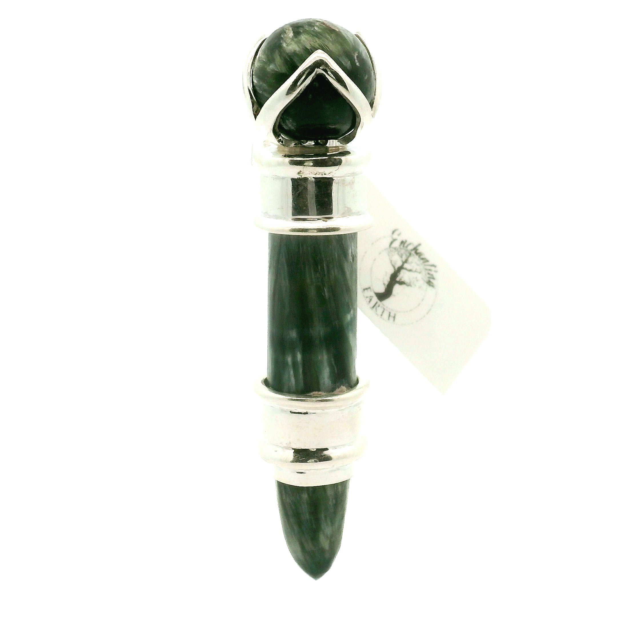 Seraphinite Wandlet .925 Silver for Spiritual Advancement, Healing and Harmony