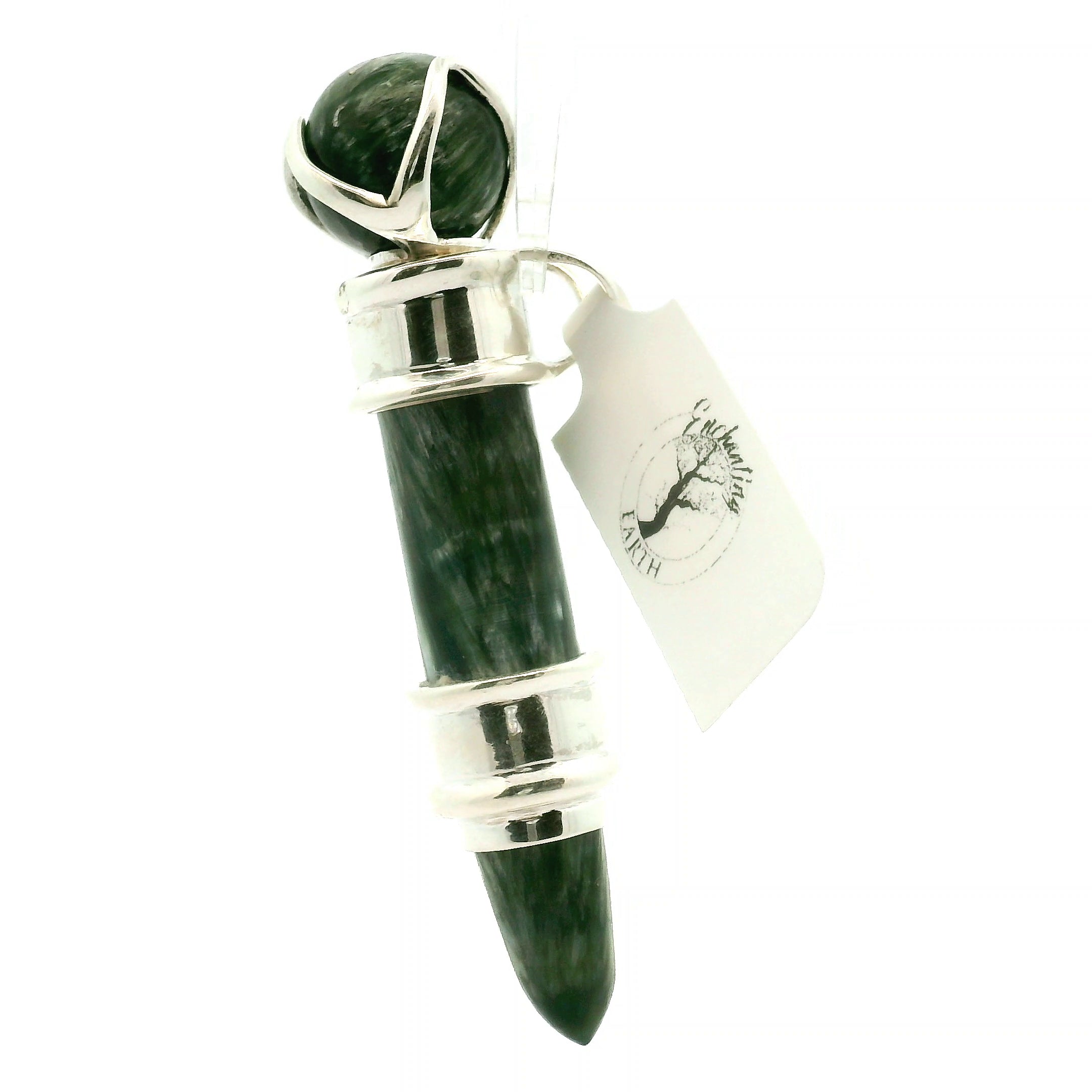 Seraphinite Wandlet .925 Silver for Spiritual Advancement, Healing and Harmony