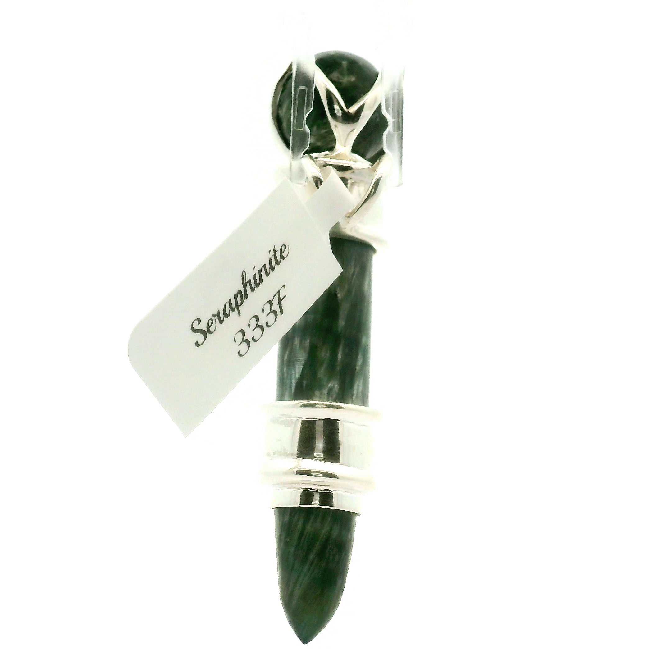 Seraphinite Wandlet .925 Silver for Spiritual Advancement, Healing and Harmony