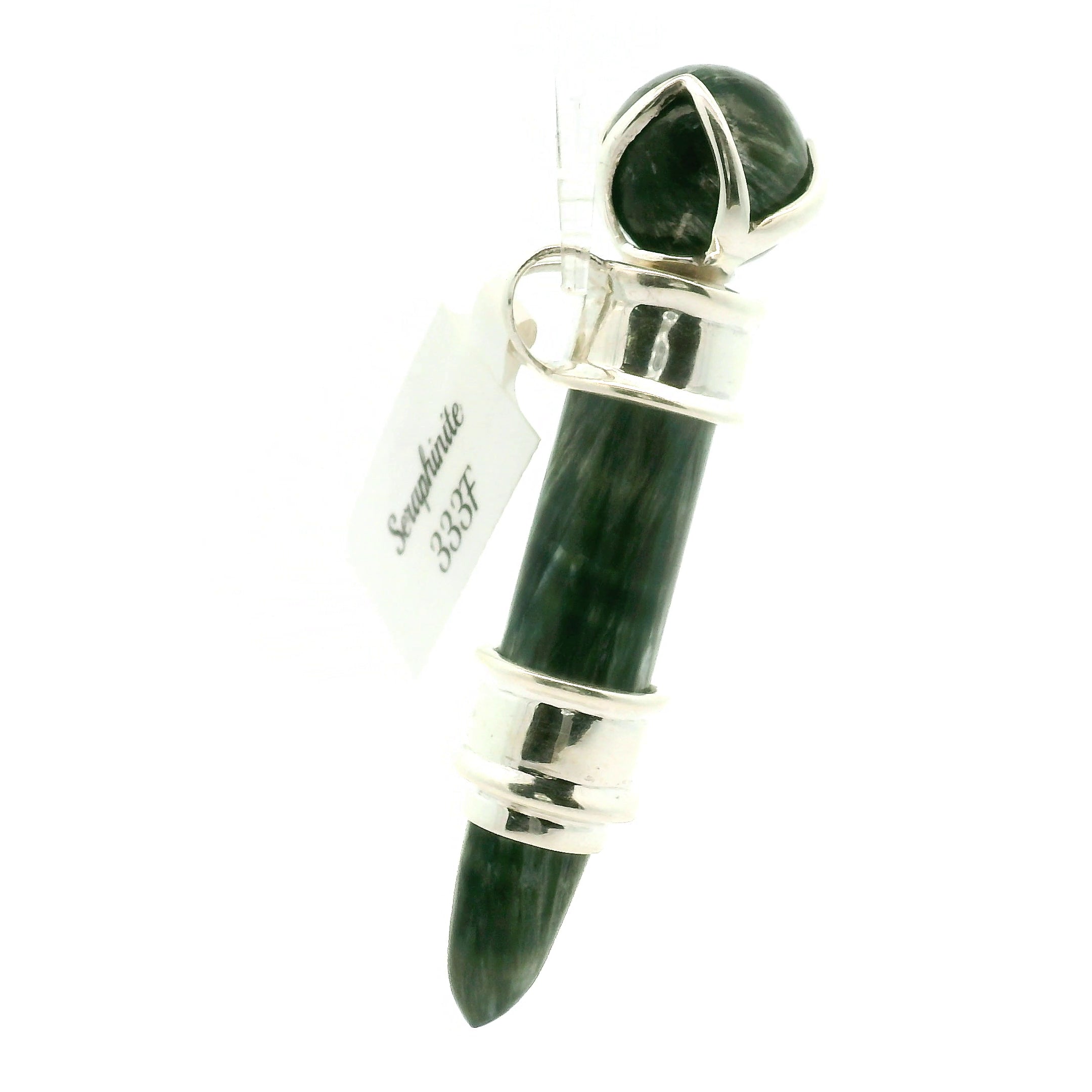 Seraphinite Wandlet .925 Silver for Spiritual Advancement, Healing and Harmony