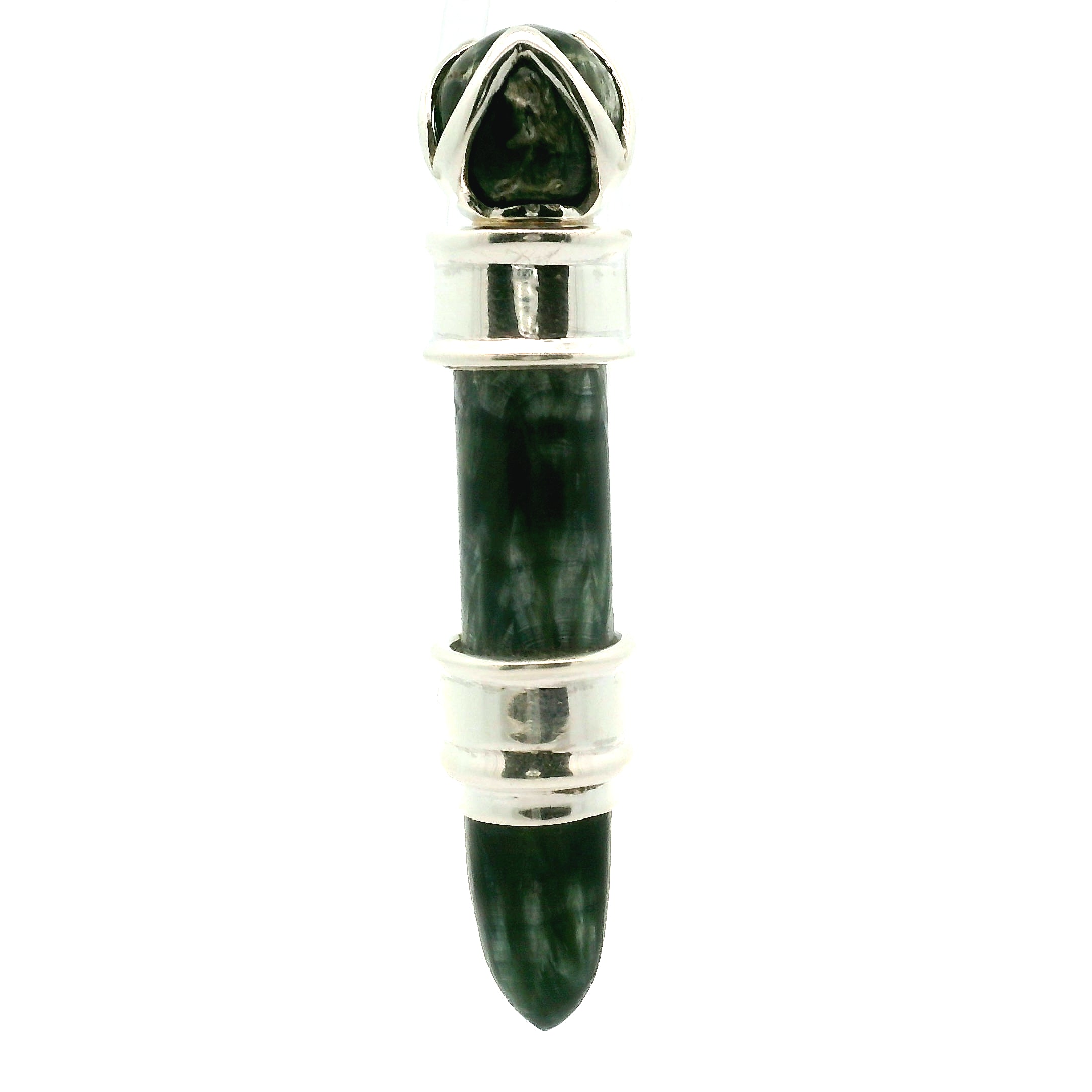 Seraphinite Wandlet .925 Silver for Spiritual Advancement, Healing and Harmony