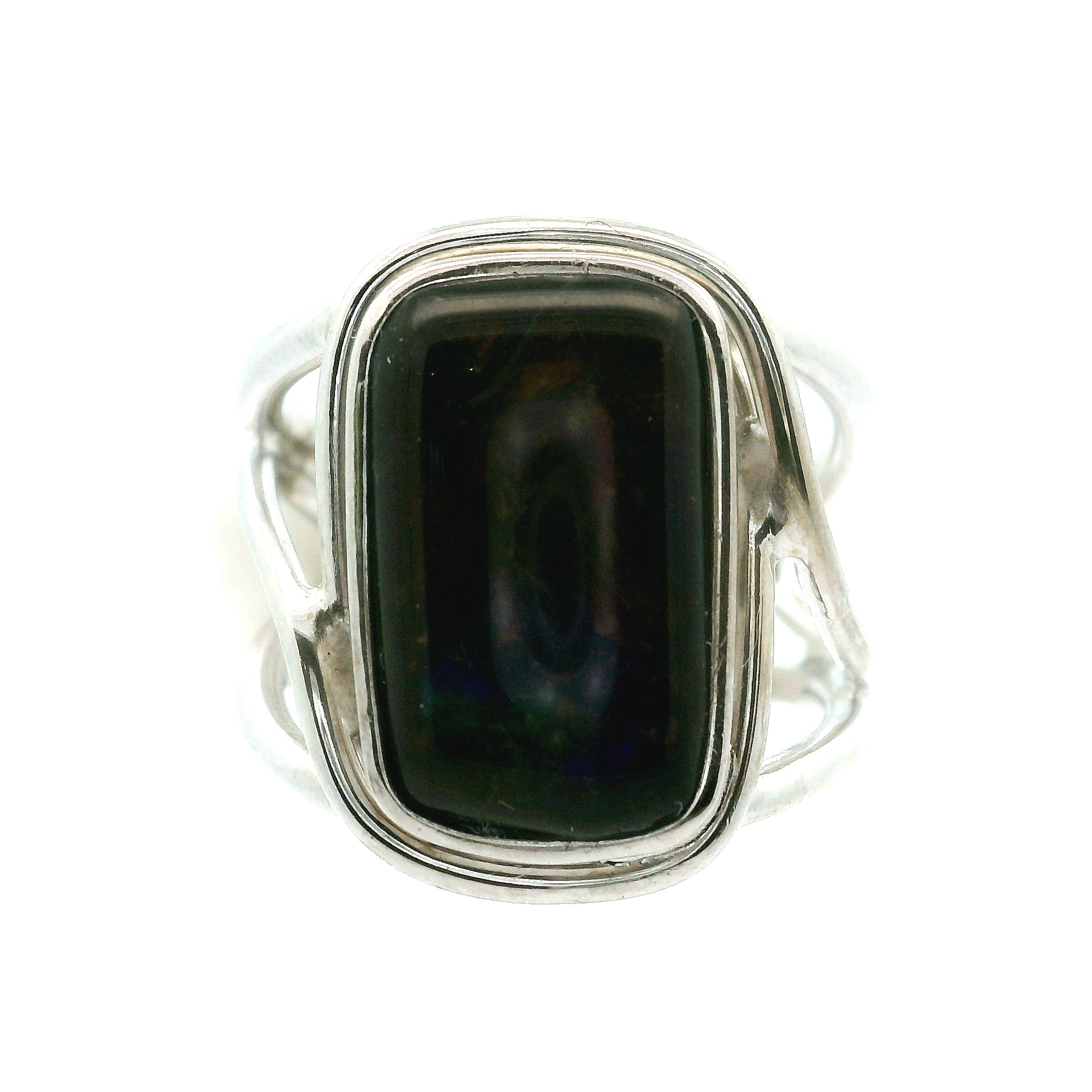 Ammolite Adjustable Cuff Ring .925 Silver for Transformation and Boosting your Life Force Energy