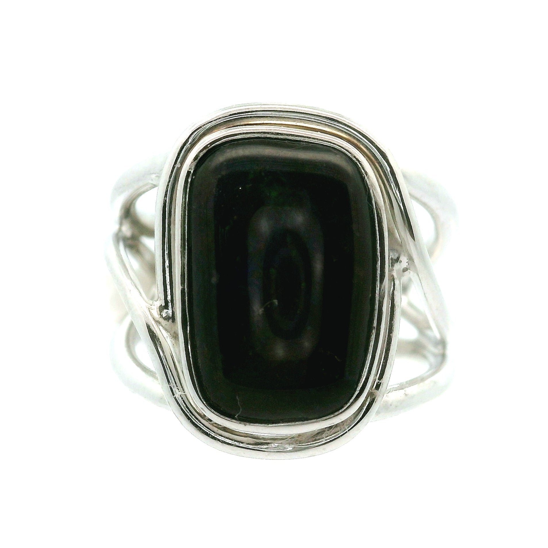 Ammolite Adjustable Cuff Ring .925 Silver for Transformation and Boosting your Life Force Energy