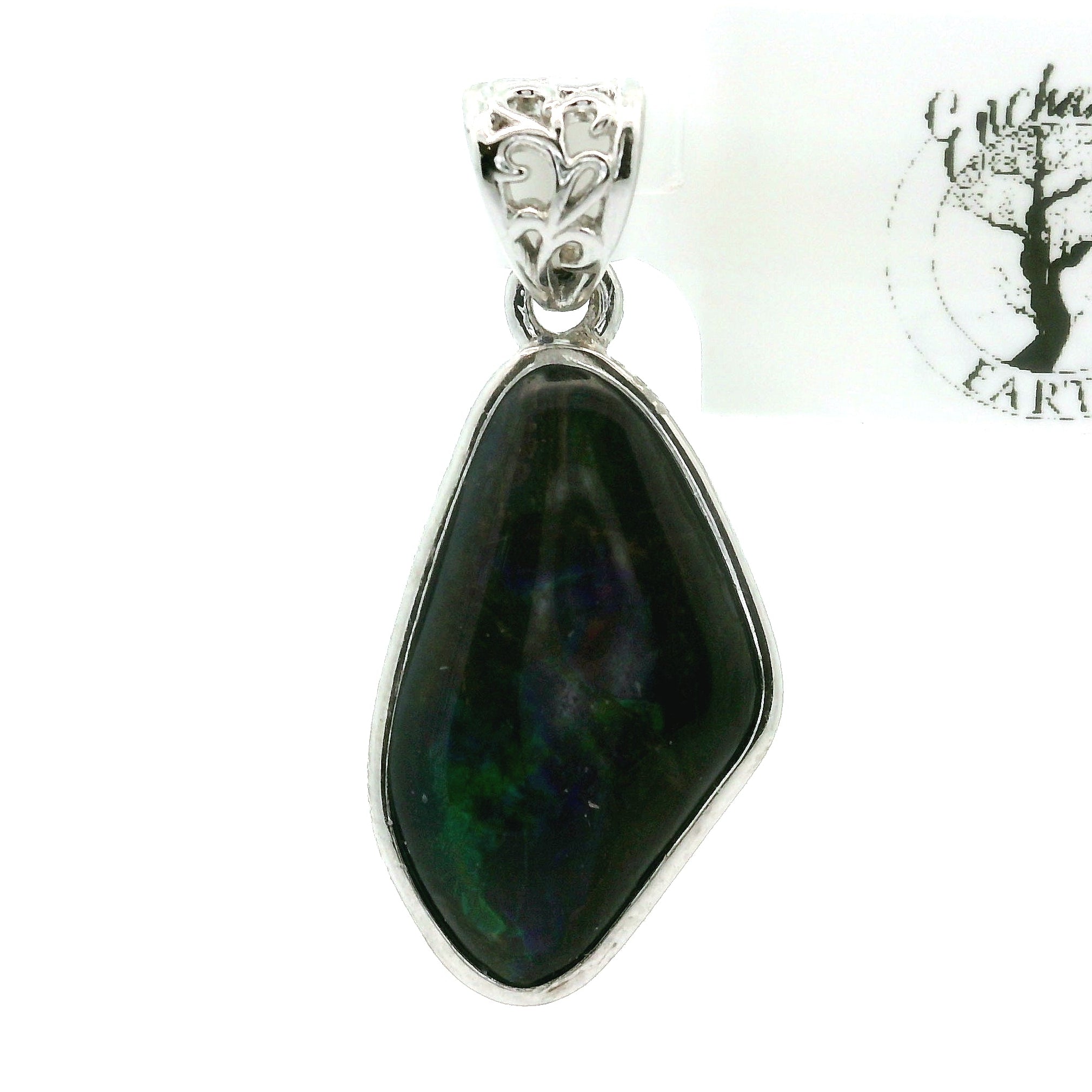 Ammolite Pendant .925 Silver for Transformation and Boosting your Life Force Energy