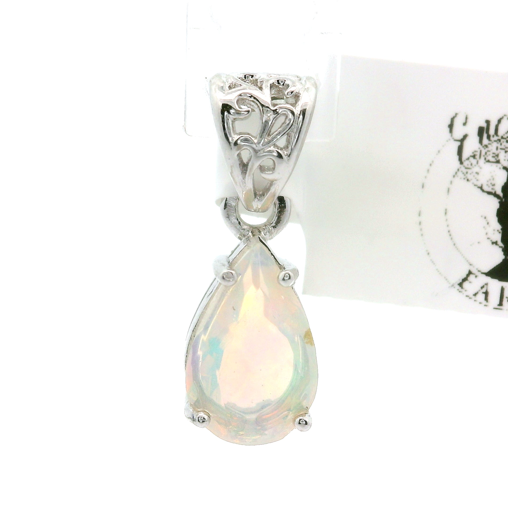 Ethiopian Opal Pendant .925 Silver for Transformation and Aura Balancing