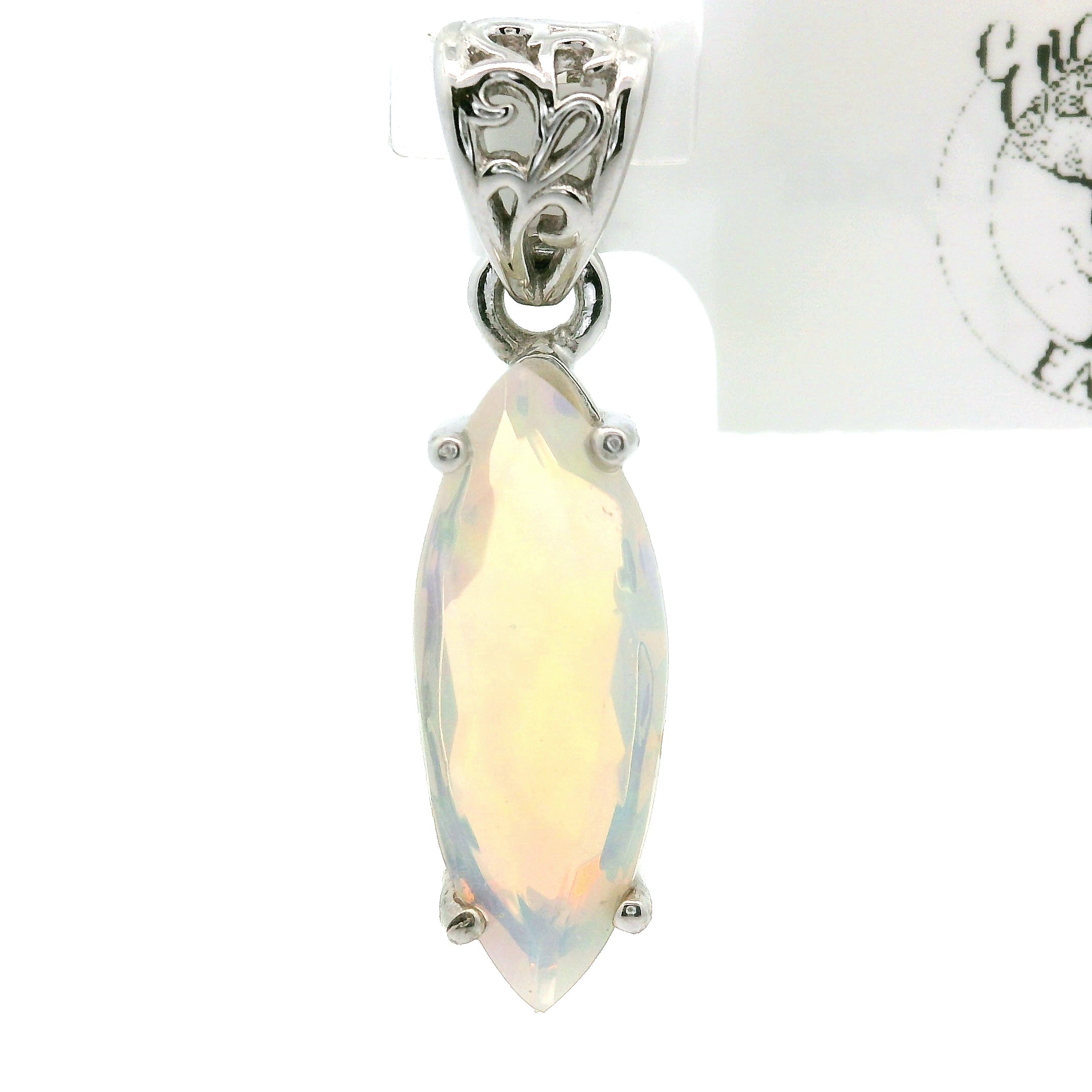 Ethiopian Opal Pendant .925 Silver for Transformation and Aura Balancing