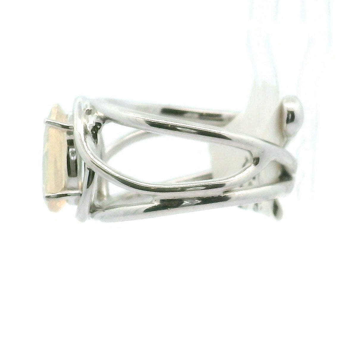 Ethiopian Opal Cuff Ring .925 Silver for Transformation and Energy Protection