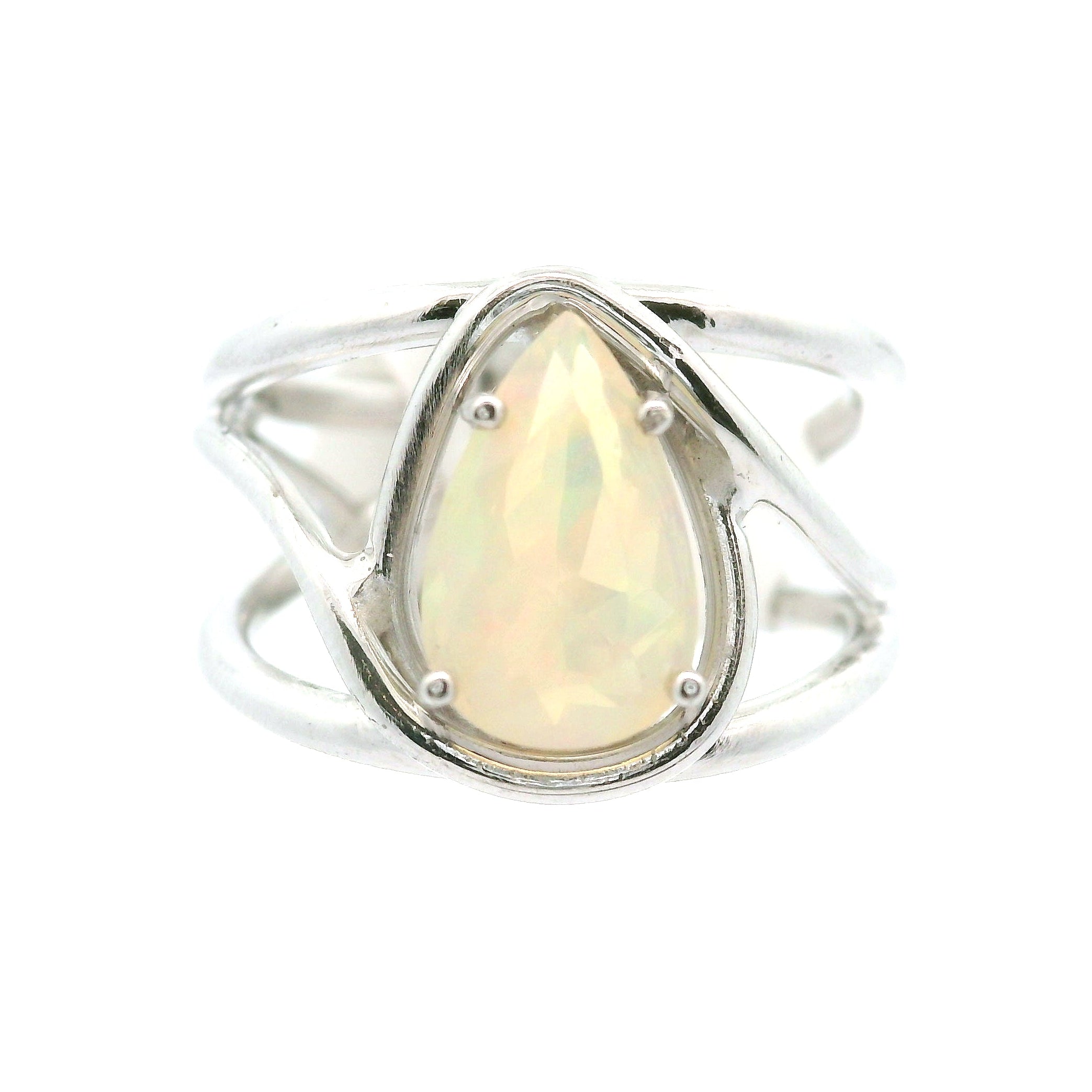 Ethiopian Opal Cuff Ring .925 Silver for Transformation and Energy Protection
