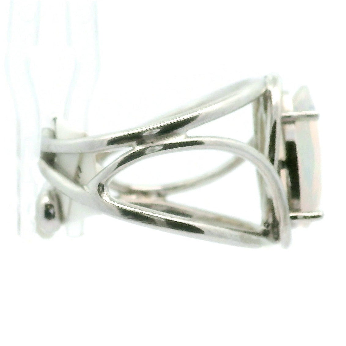 Ethiopian Opal Cuff Ring .925 Silver for Transformation and Energy Protection