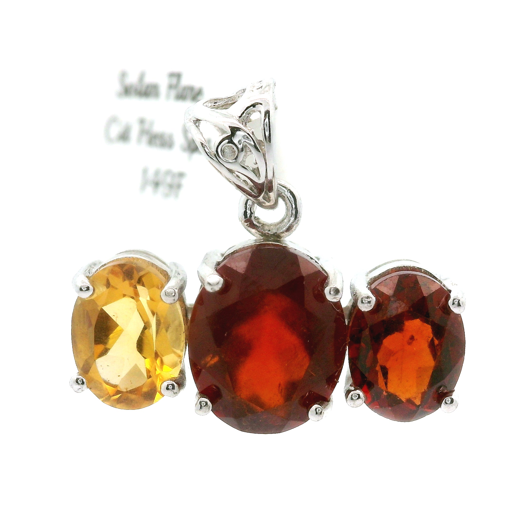 Triple Stone Enchanting Crown Pendant .925 Silver for Embracing your Power
