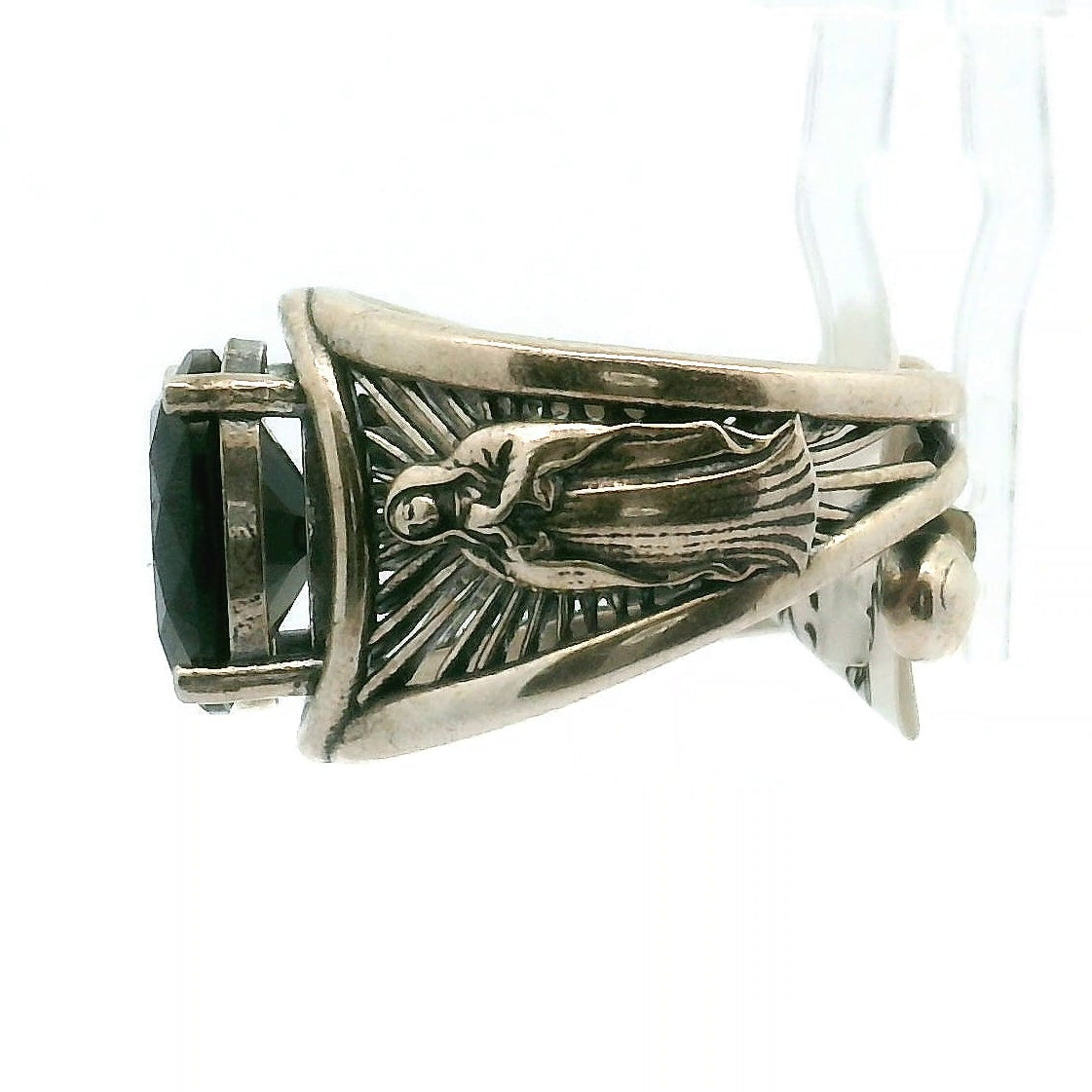 Mother Mary Cuff Ring .925 Silver for Empowerment, Grounding and Protection