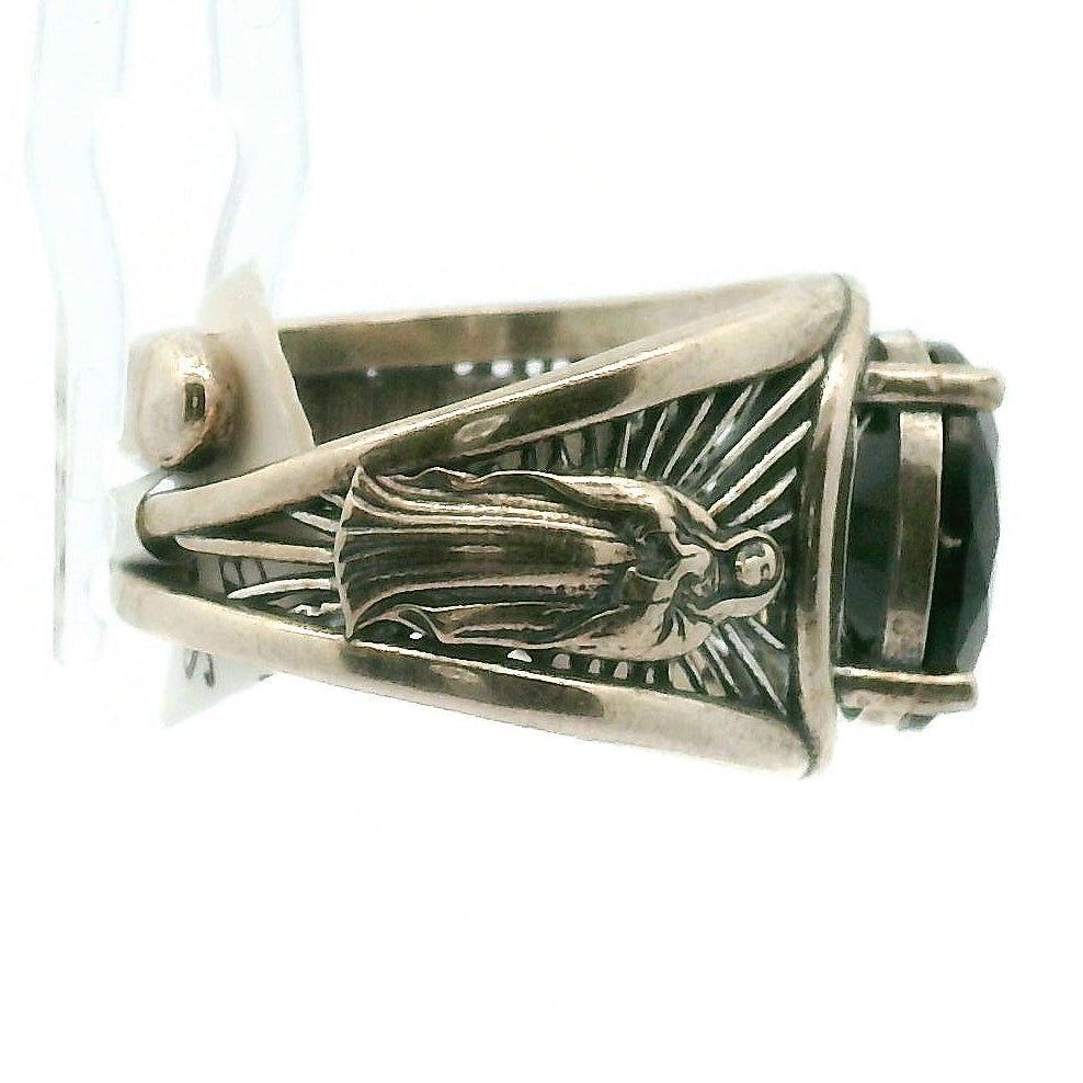 Mother Mary Cuff Ring .925 Silver for Empowerment, Grounding and Protection