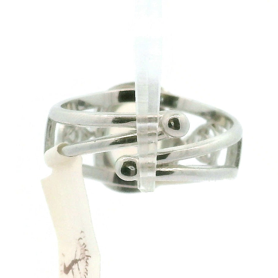 Ethiopian Opal Triquerta Cuff Ring .925 Sterling Silver for Manifesting, Joy and Transformation