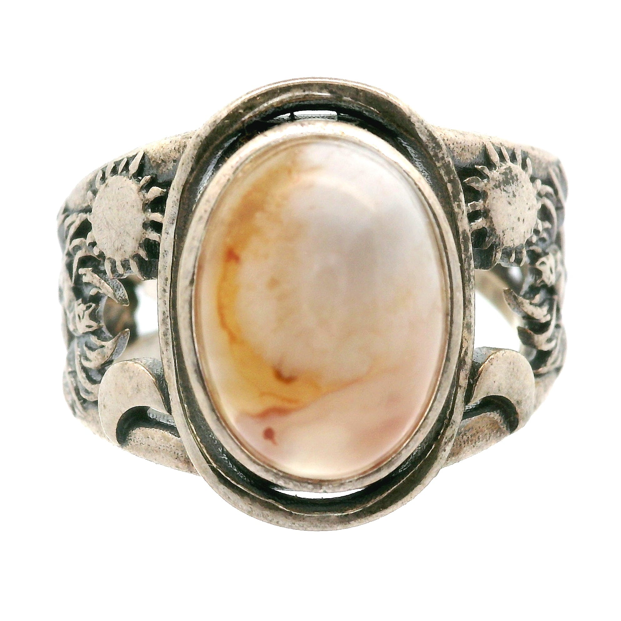Sun And Moon Ninetails Cuff Ring .925 Silver for Healing, Intention Setting and Manifesting your Desires
