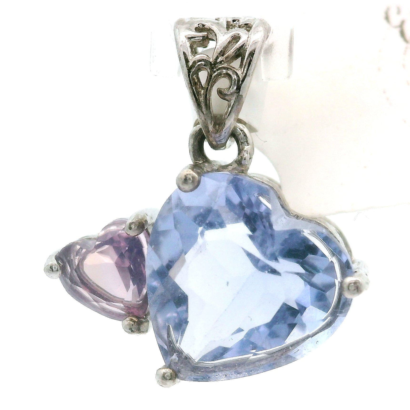Double Heart Pendant .925 Silver for Harmony in Love