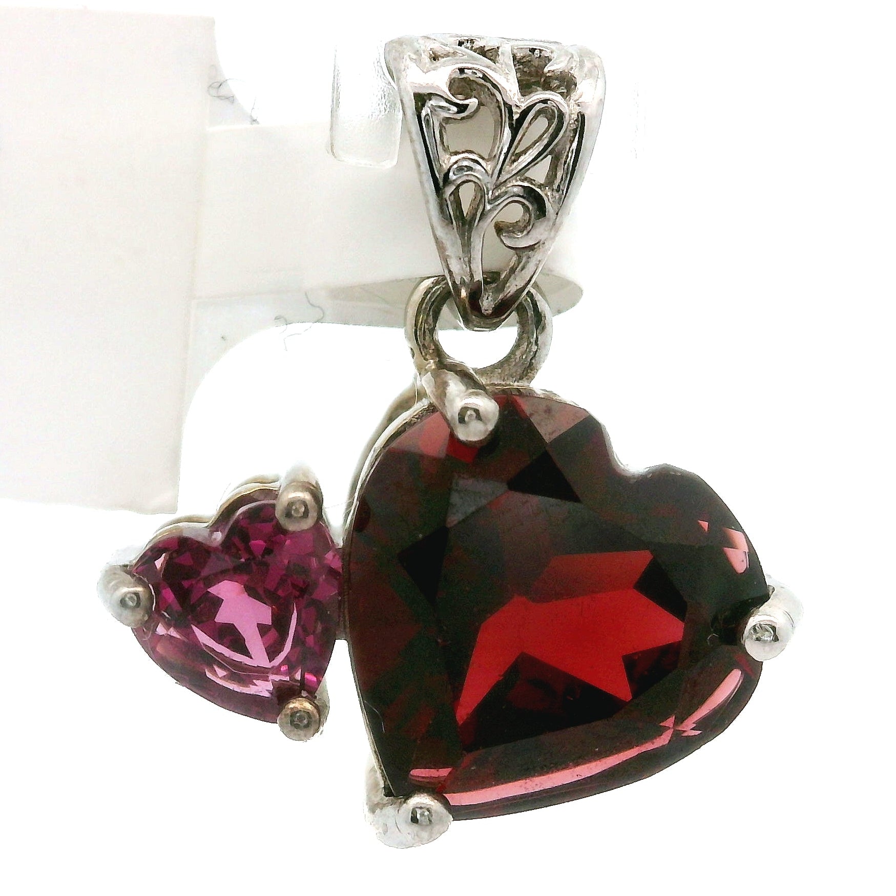 Double Heart Pendant .925 Silver for Harmony in Love