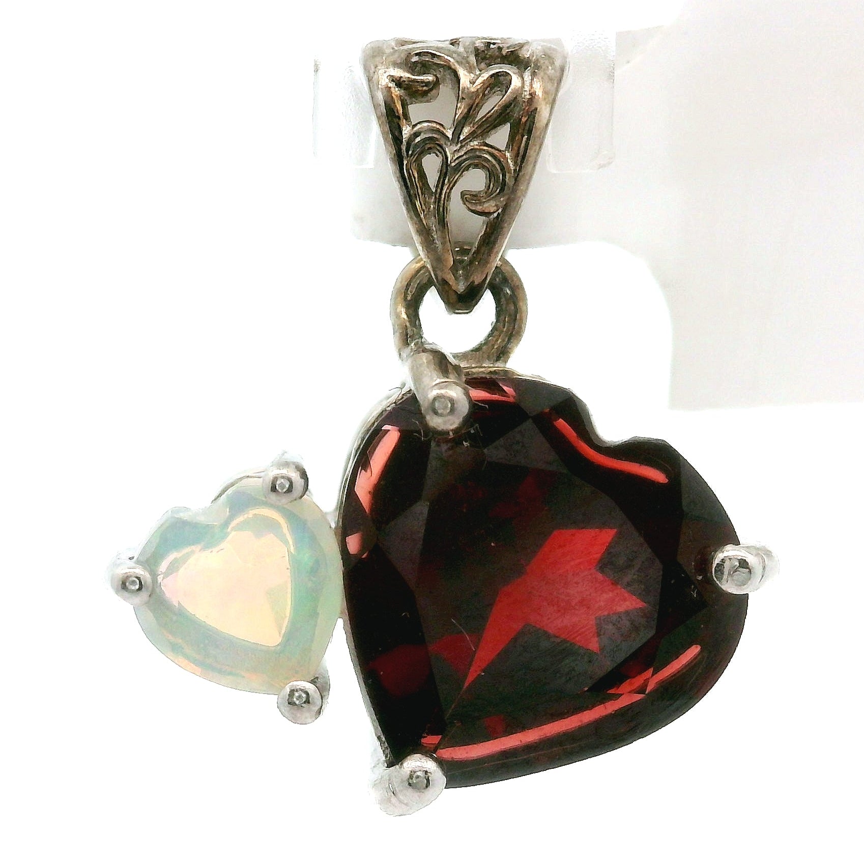 Double Heart Pendant .925 Silver for Harmony in Love