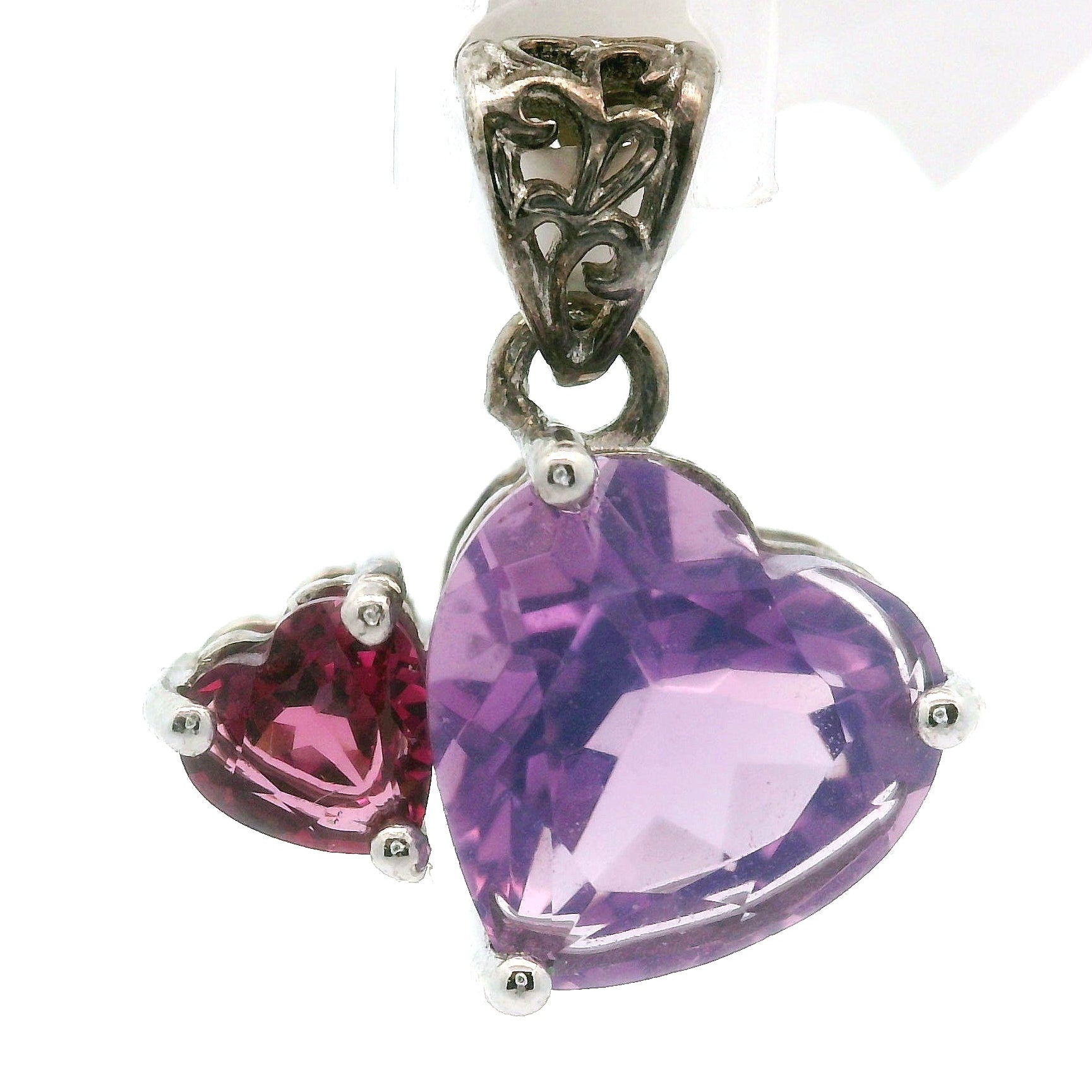 Double Heart Pendant .925 Silver for Harmony in Love
