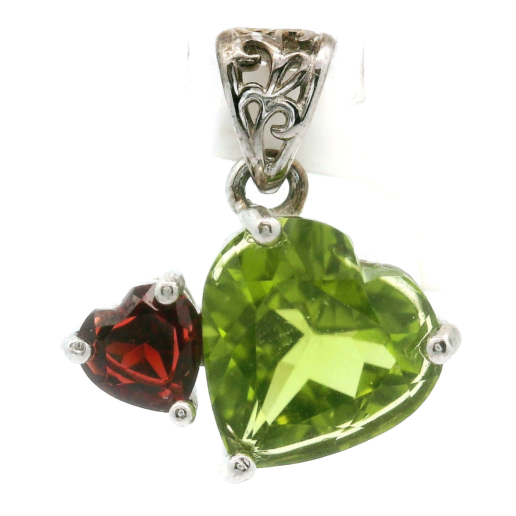Double Heart Pendant .925 Silver for Harmony in Love