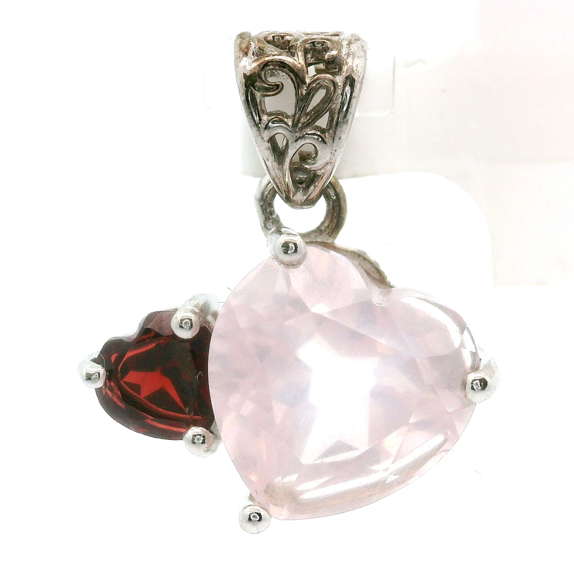 Double Heart Pendant .925 Silver for Harmony in Love