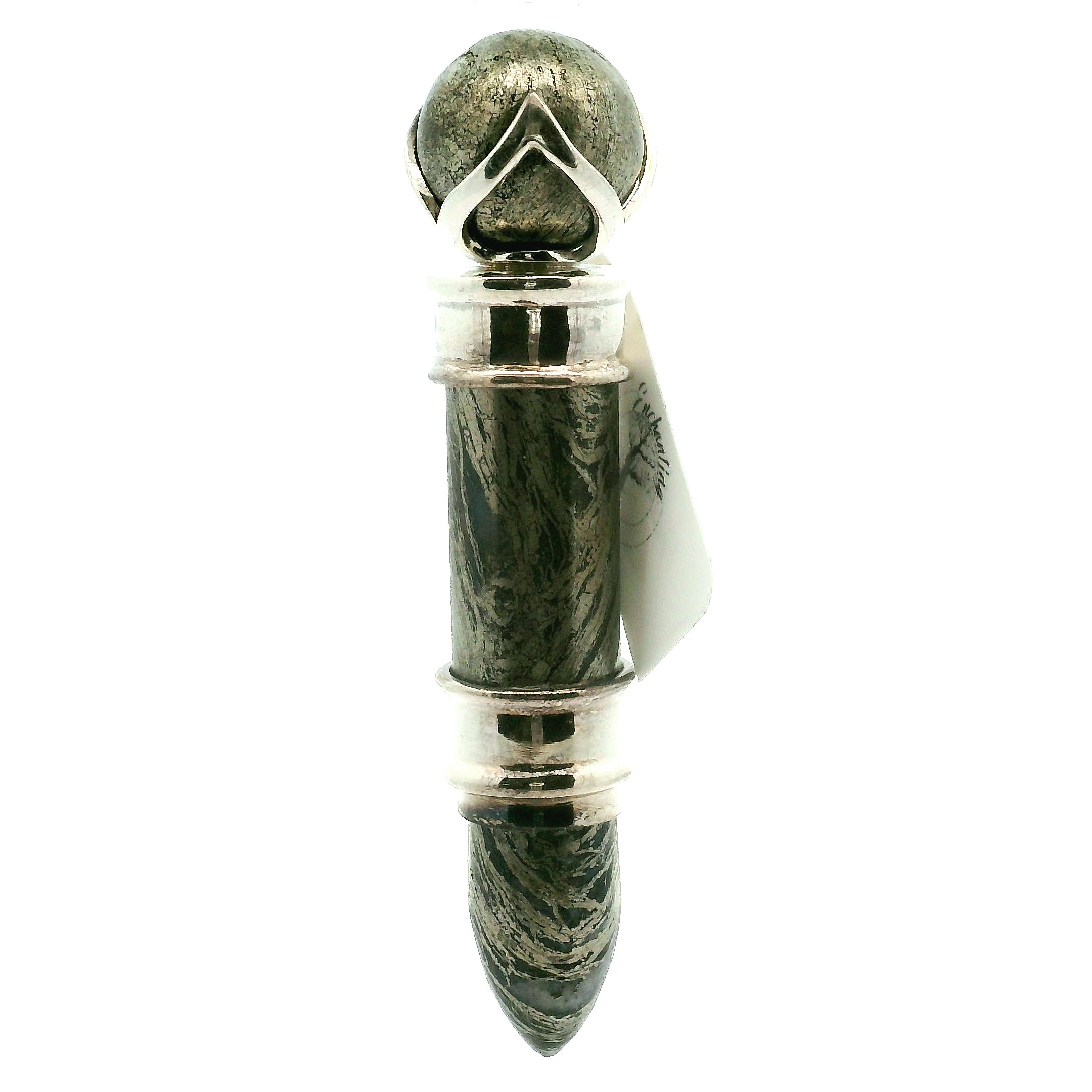 Feather Pyrite Wandlet .925 Silver for Confidence, Luck and Manifestation