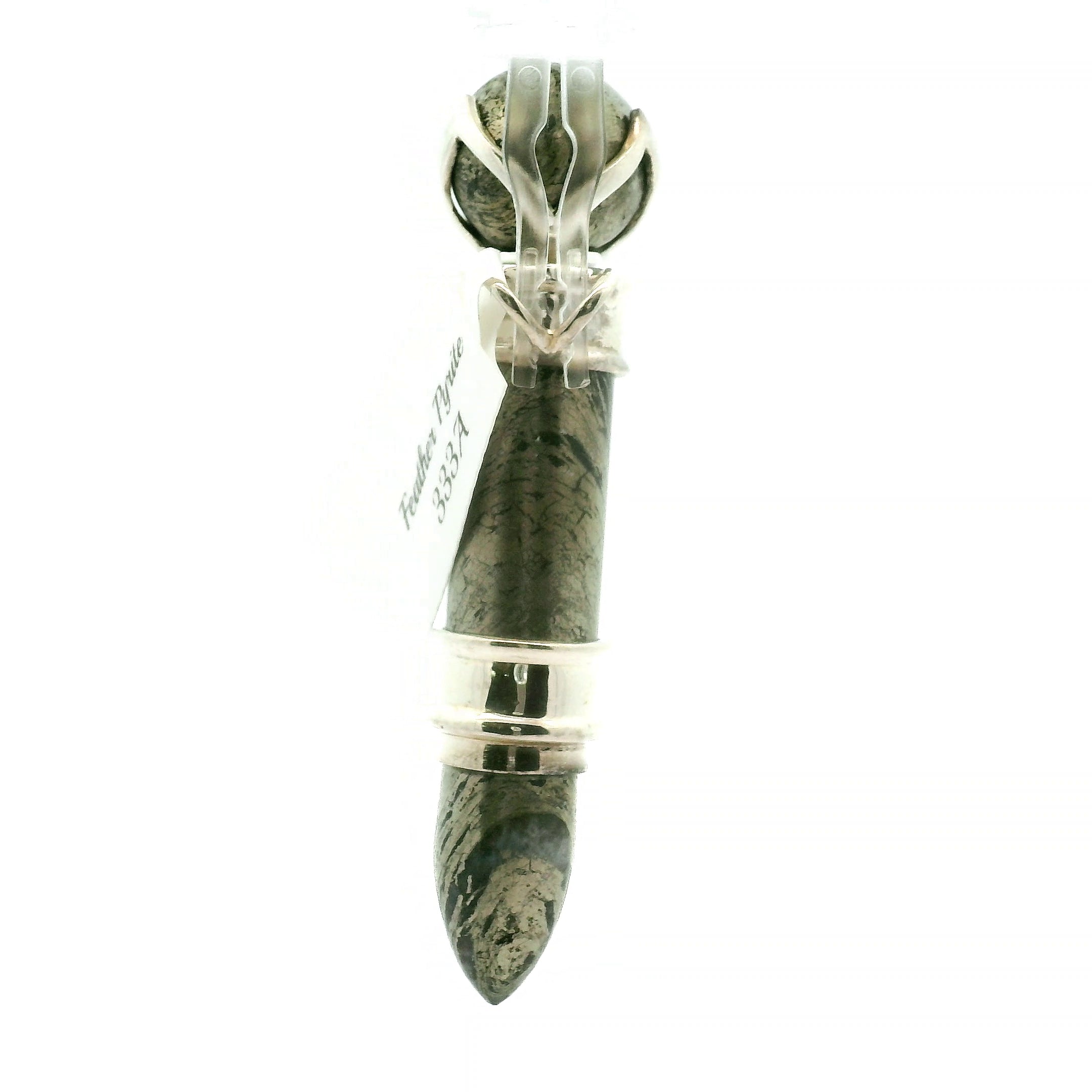 Feather Pyrite Wandlet .925 Silver for Confidence, Luck and Manifestation