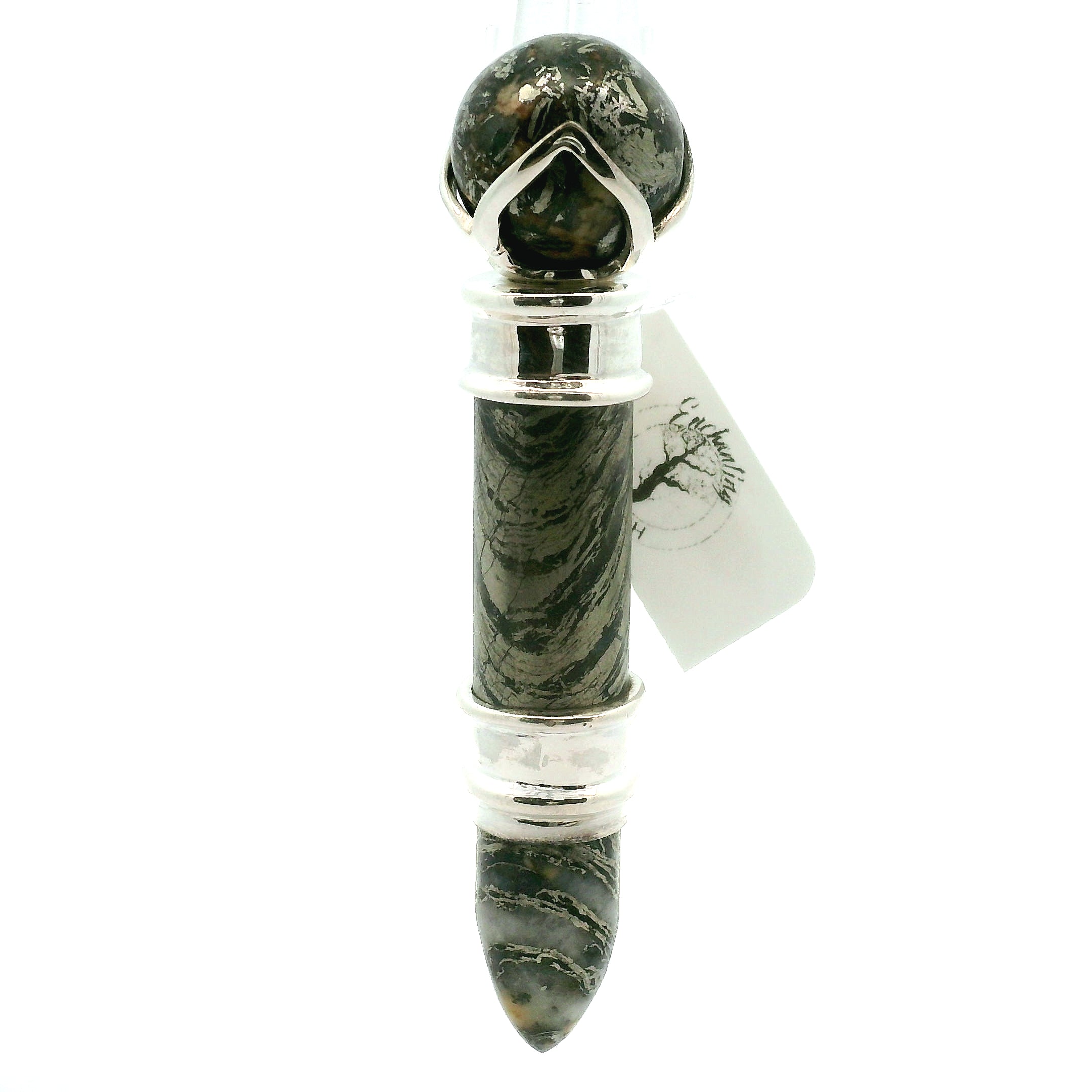 Feather Pyrite Wandlet .925 Silver for Confidence, Luck and Manifestation