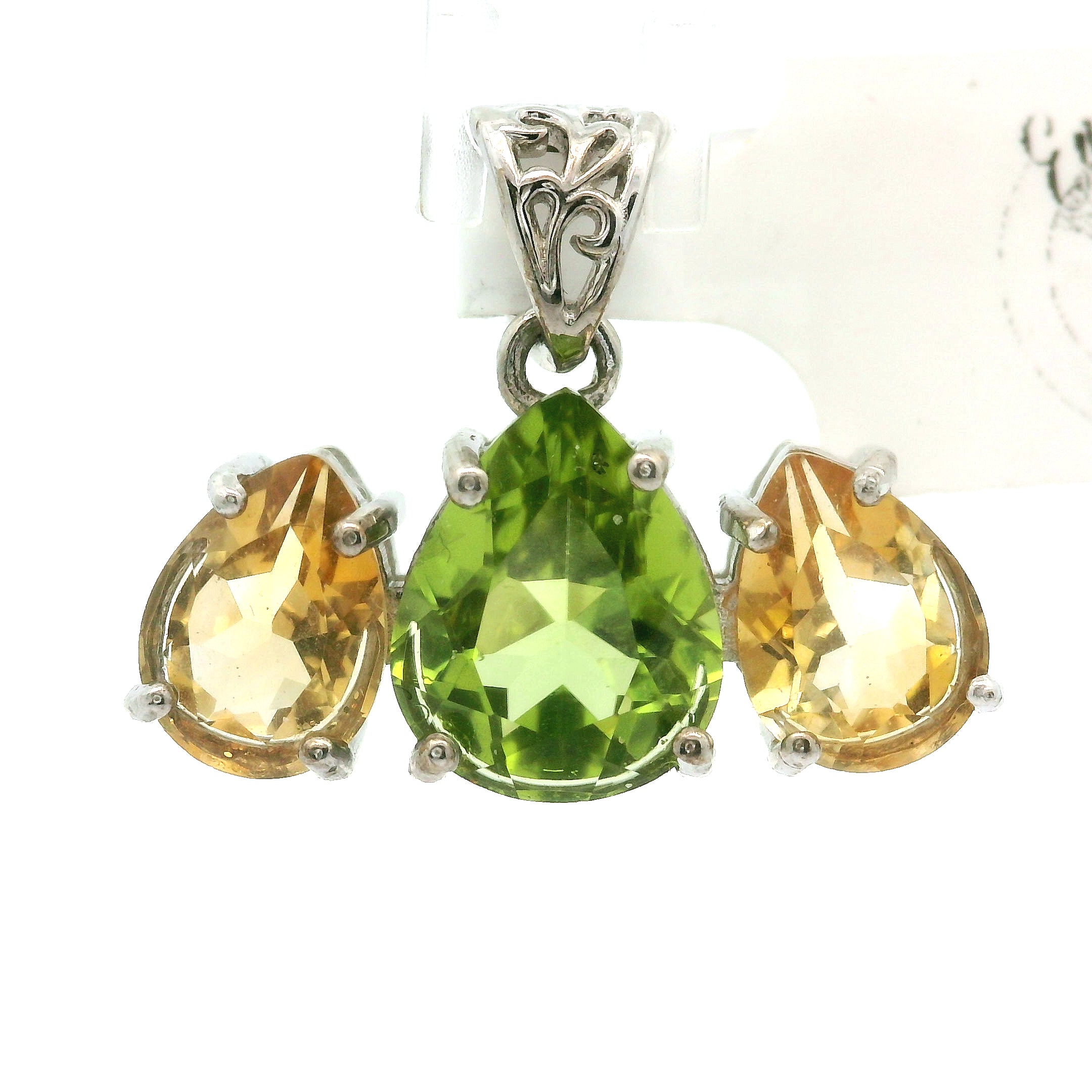 Triple Stone Enchanting Crown Pendant .925 Silver for Embracing your Power