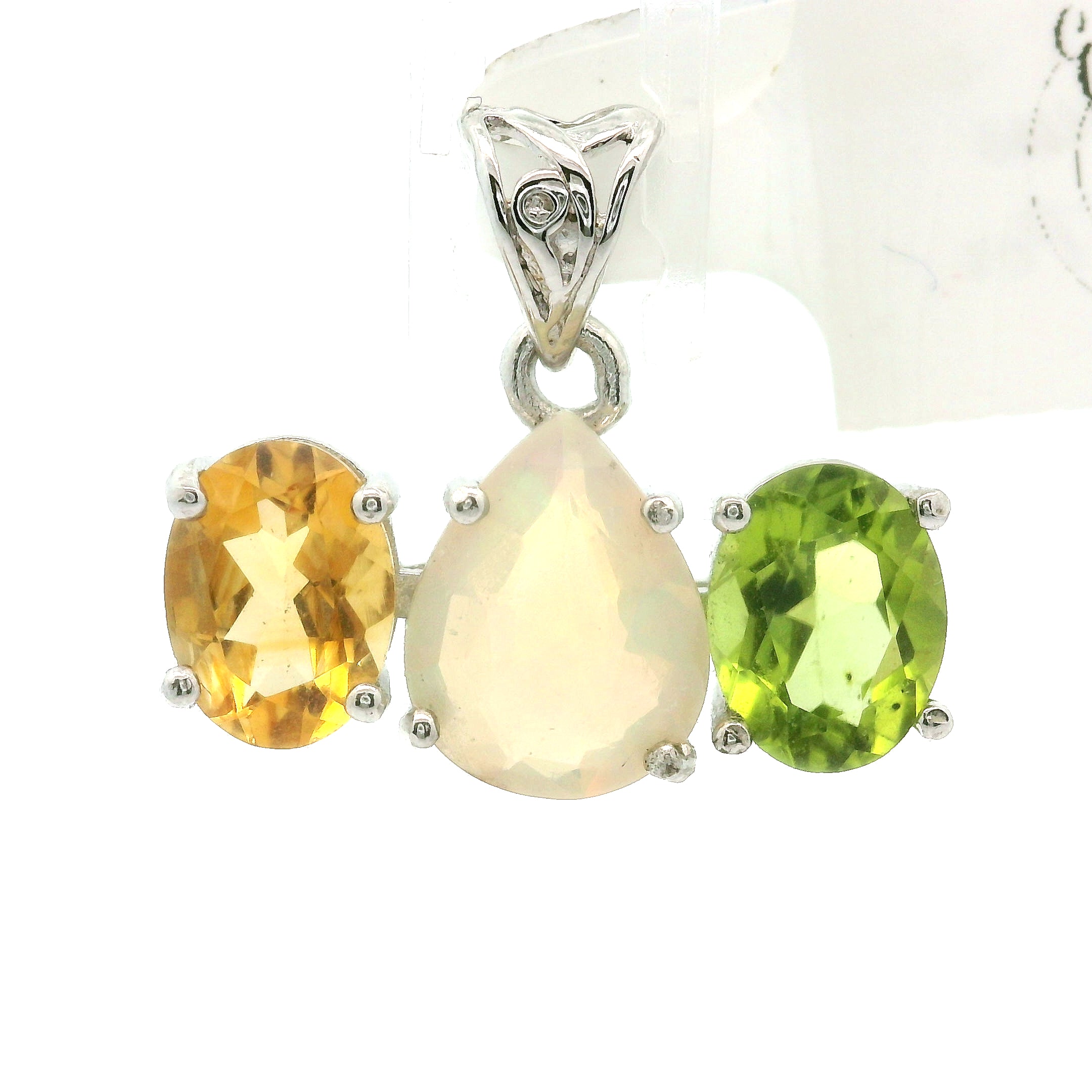 Triple Stone Enchanting Crown Pendant .925 Silver for Embracing your Power