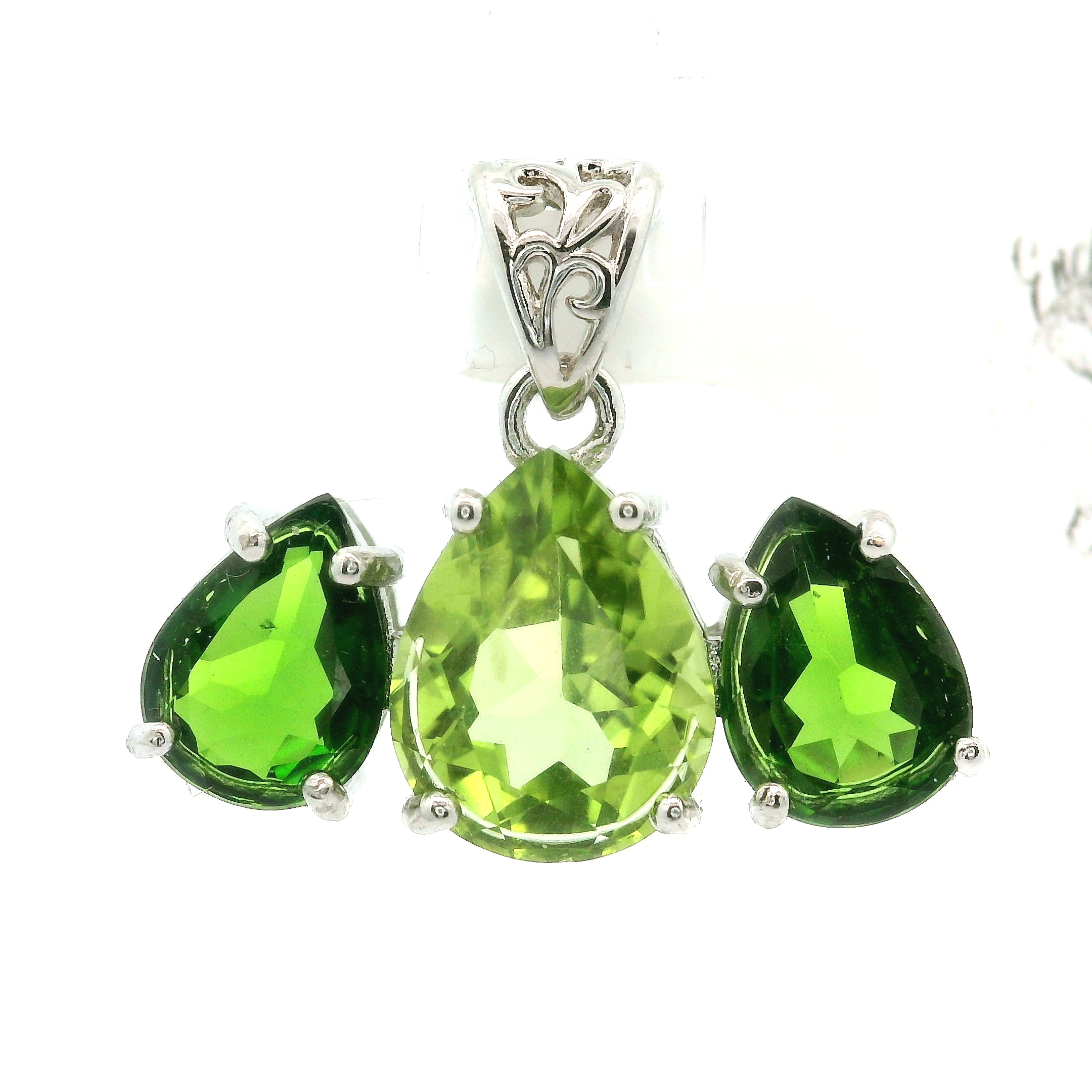 Triple Stone Enchanting Crown Pendant .925 Silver for Embracing your Power