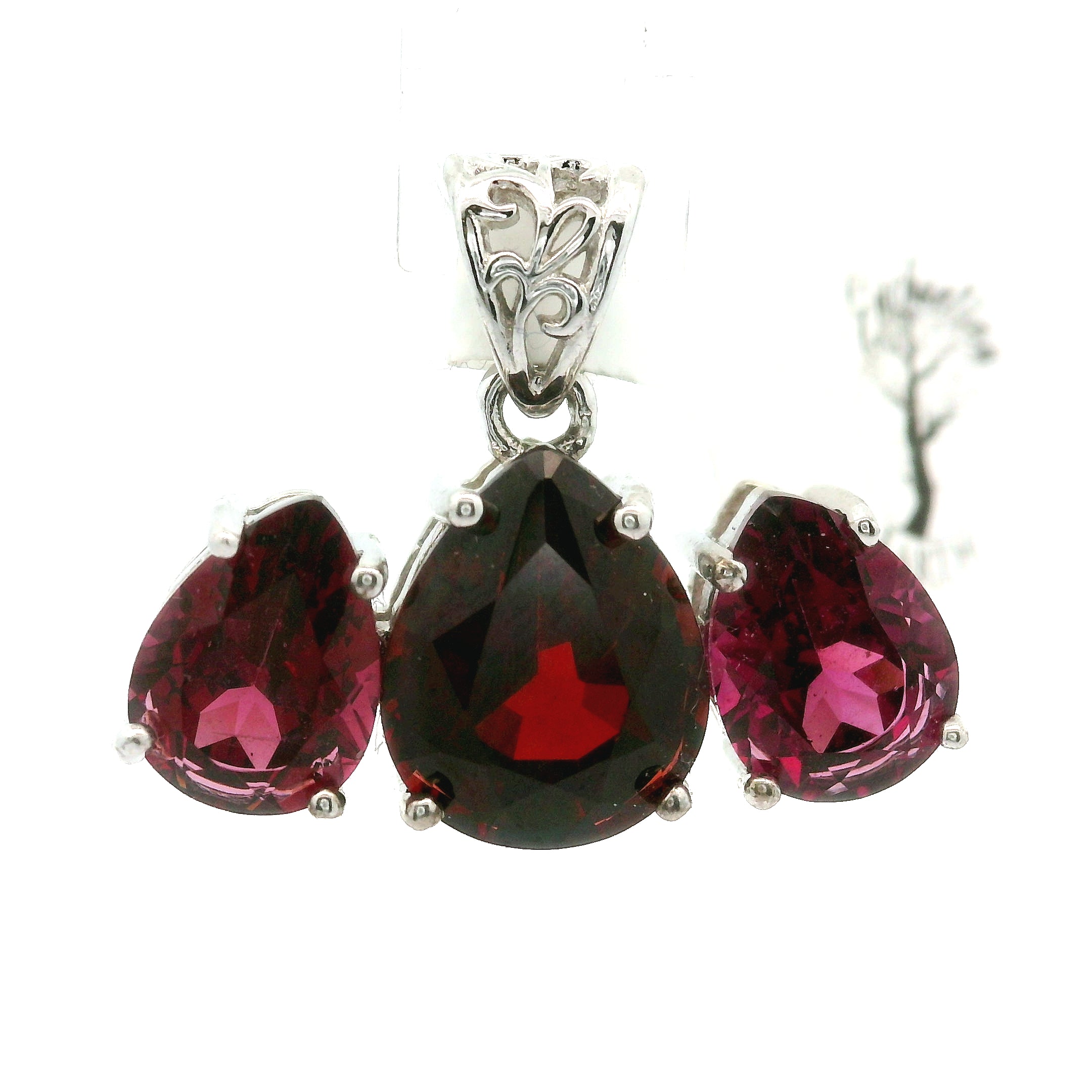 Triple Stone Enchanting Crown Pendant .925 Silver for Embracing your Power