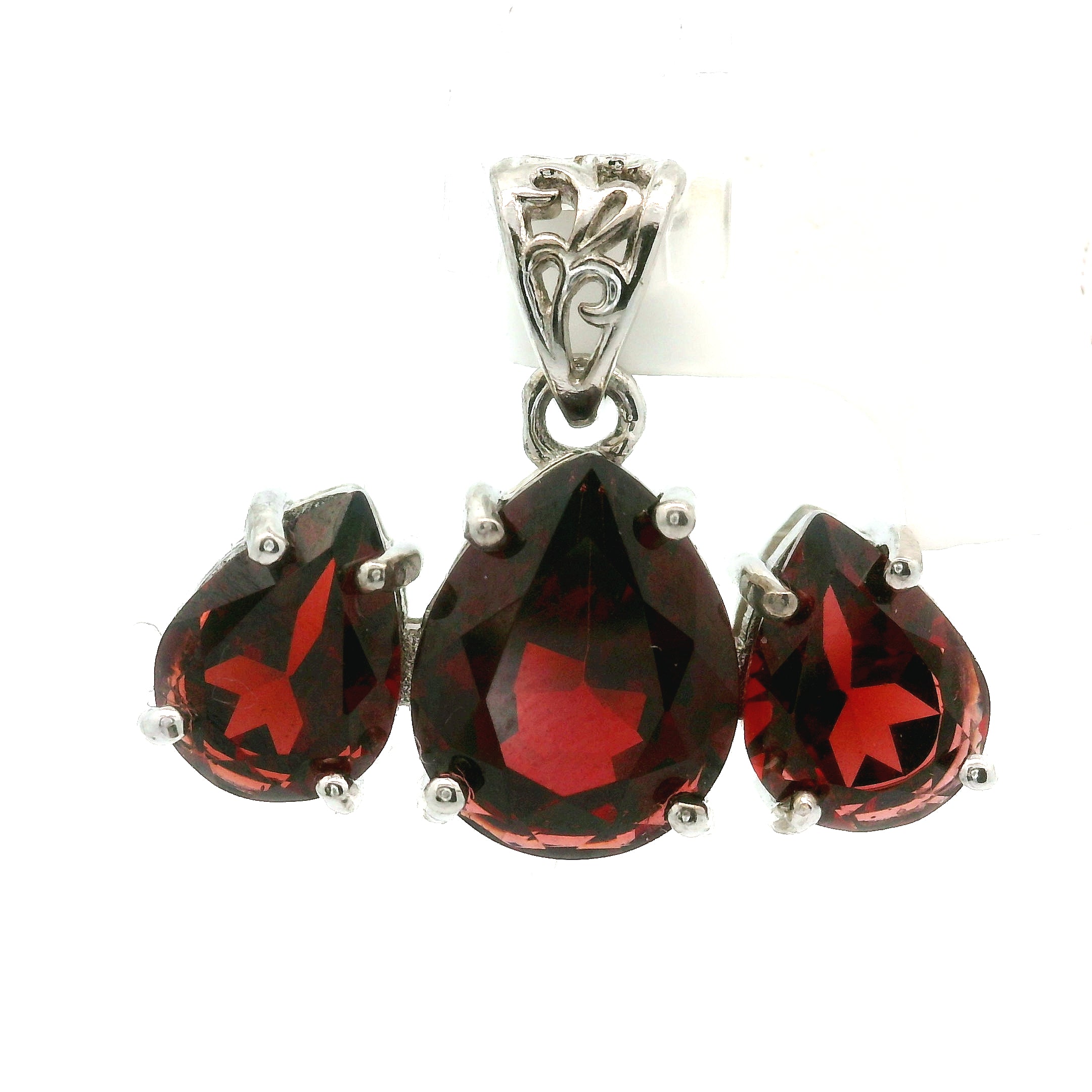 Triple Stone Enchanting Crown Pendant .925 Silver for Embracing your Power