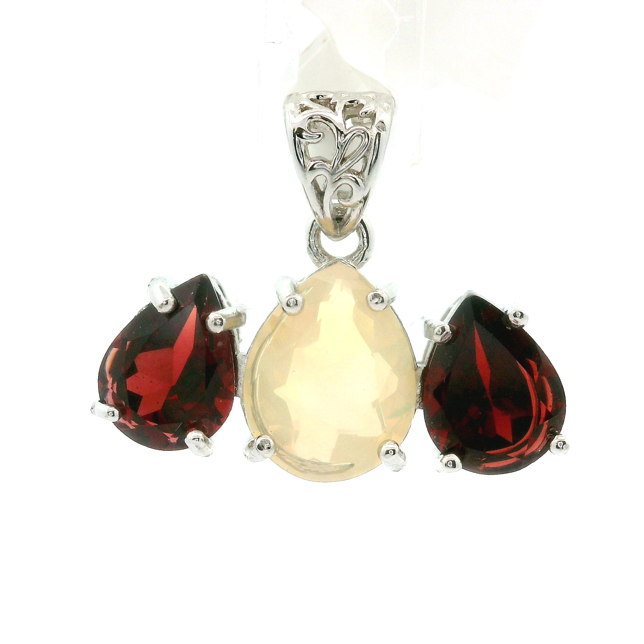 Triple Stone Enchanting Crown Pendant .925 Silver for Embracing your Power