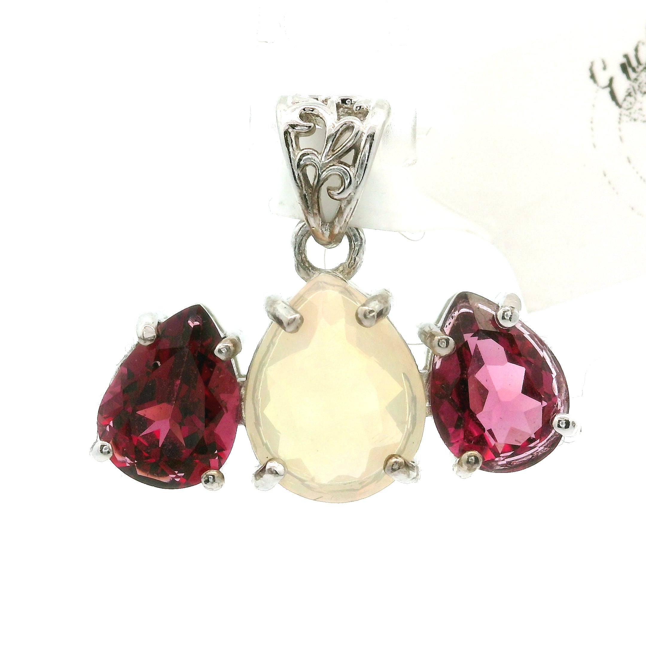 Triple Stone Enchanting Crown Pendant .925 Silver for Embracing your Power