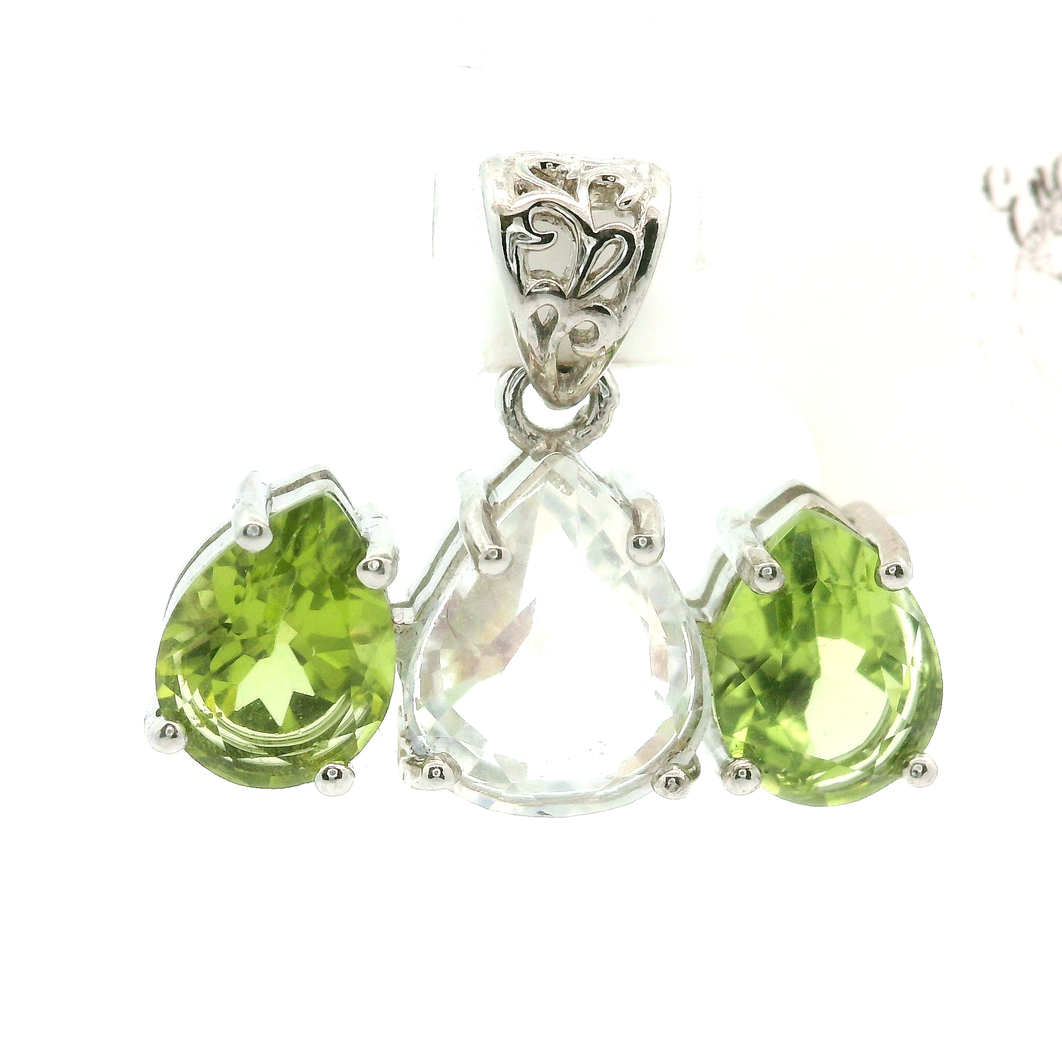 Triple Stone Enchanting Crown Pendant .925 Silver for Embracing your Power