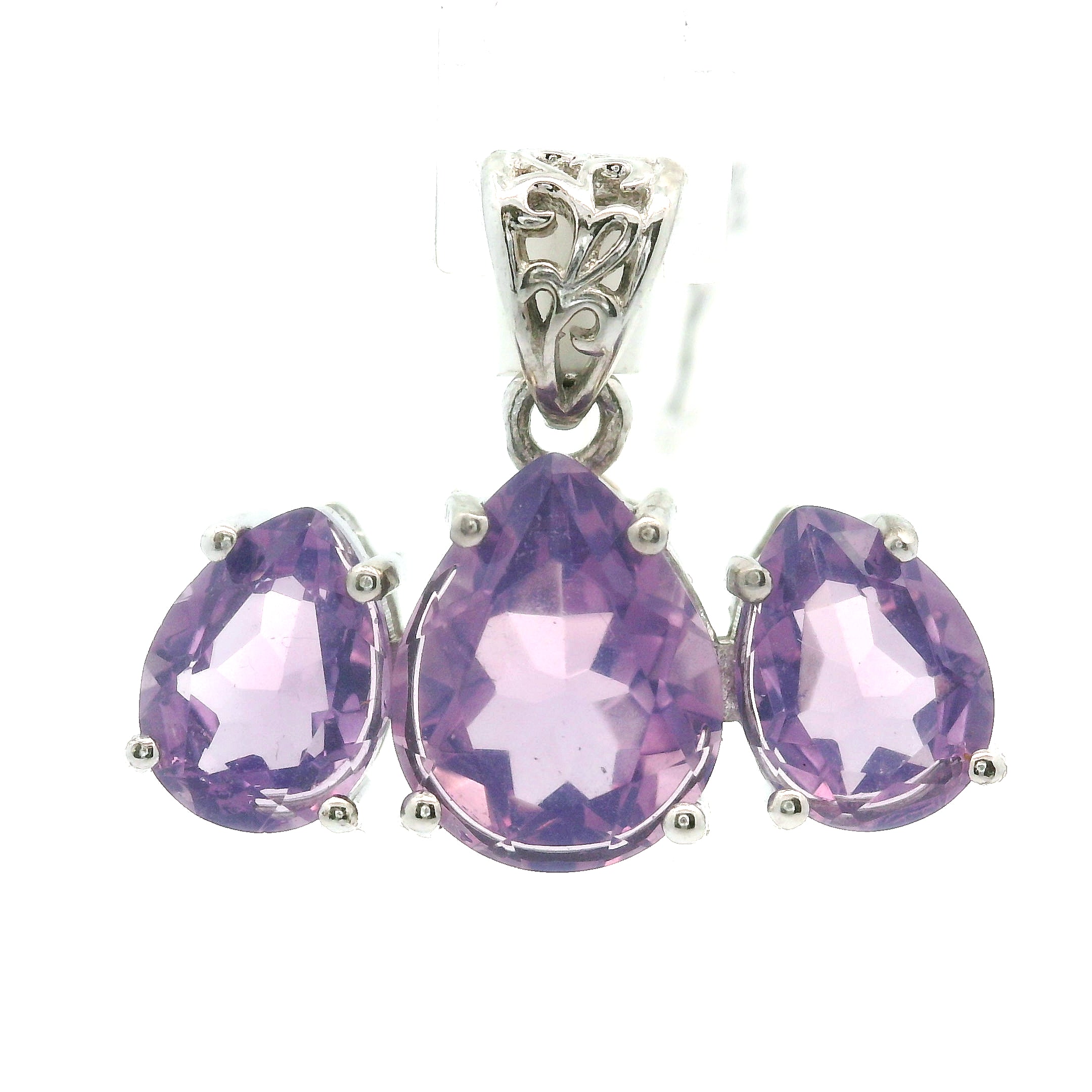 Triple Stone Enchanting Crown Pendant .925 Silver for Embracing your Power