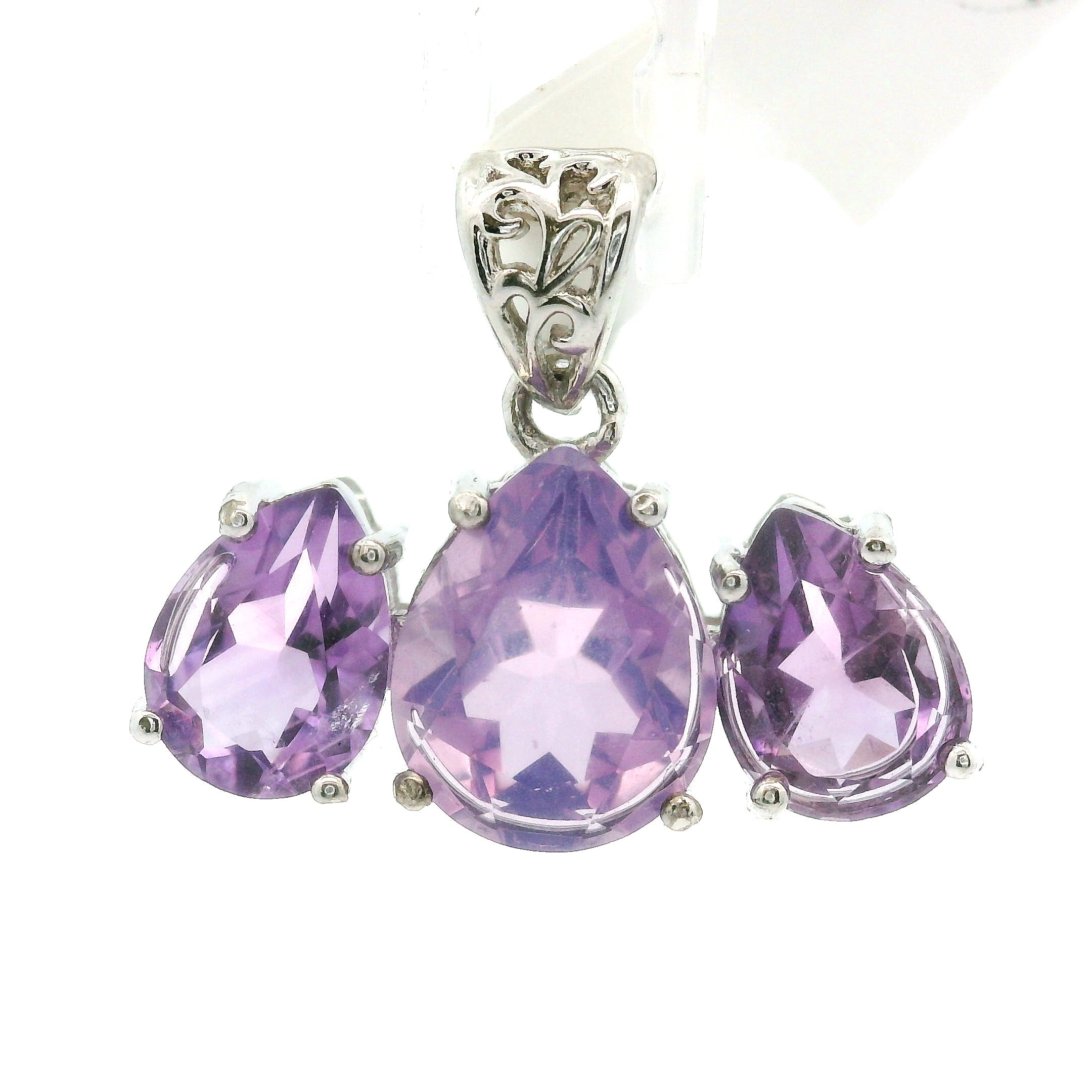 Triple Stone Enchanting Crown Pendant .925 Silver for Embracing your Power