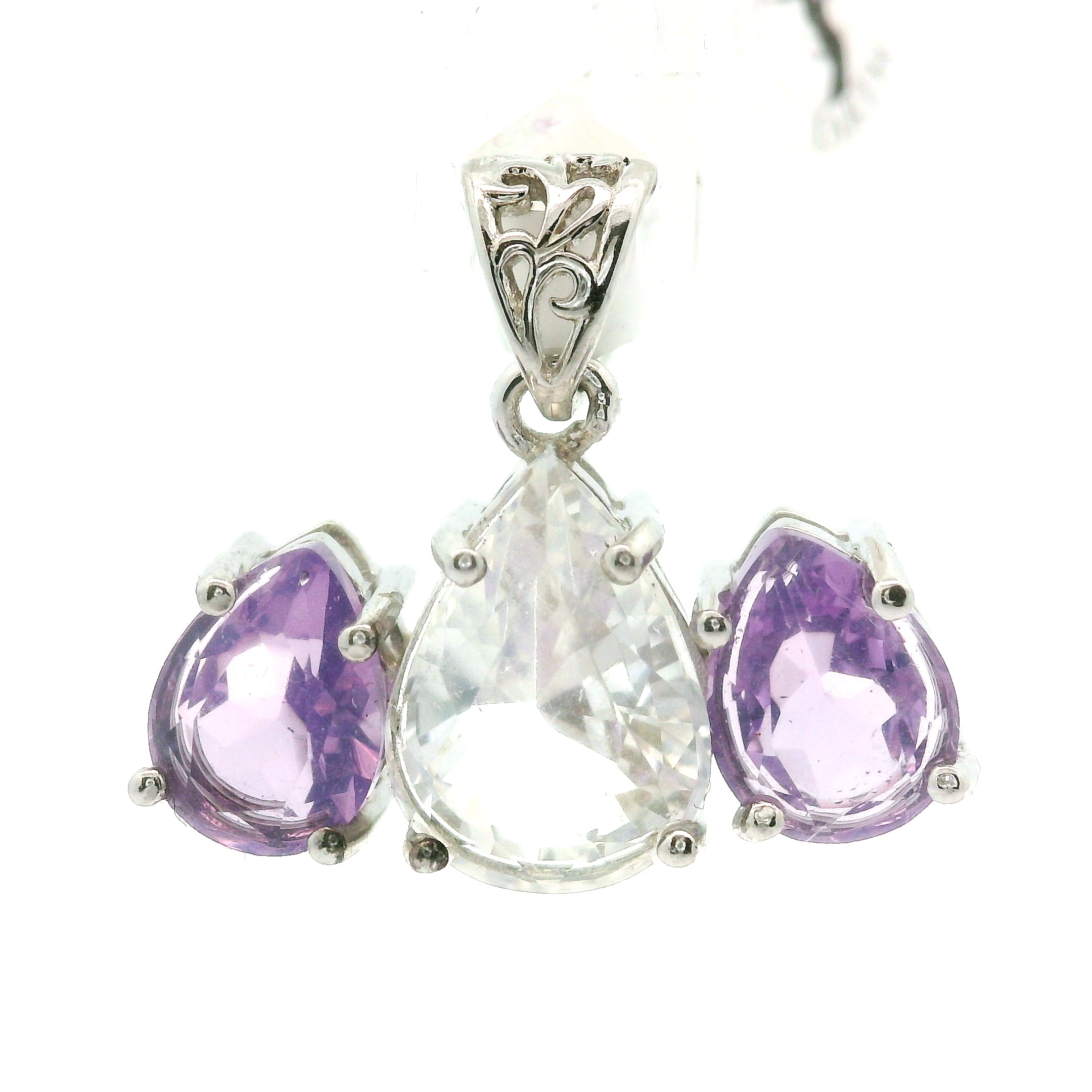 Triple Stone Enchanting Crown Pendant .925 Silver for Embracing your Power