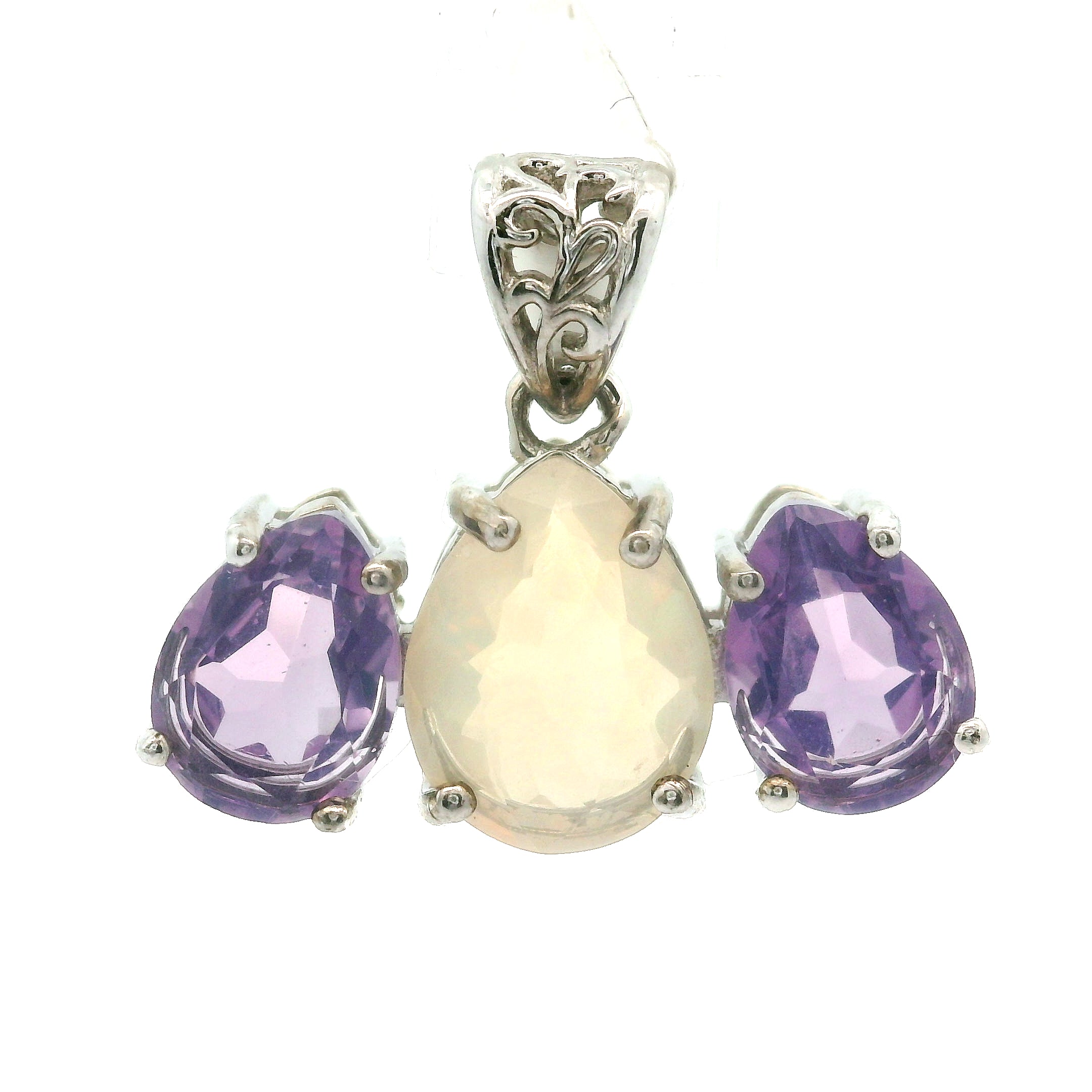 Triple Stone Enchanting Crown Pendant .925 Silver for Embracing your Power